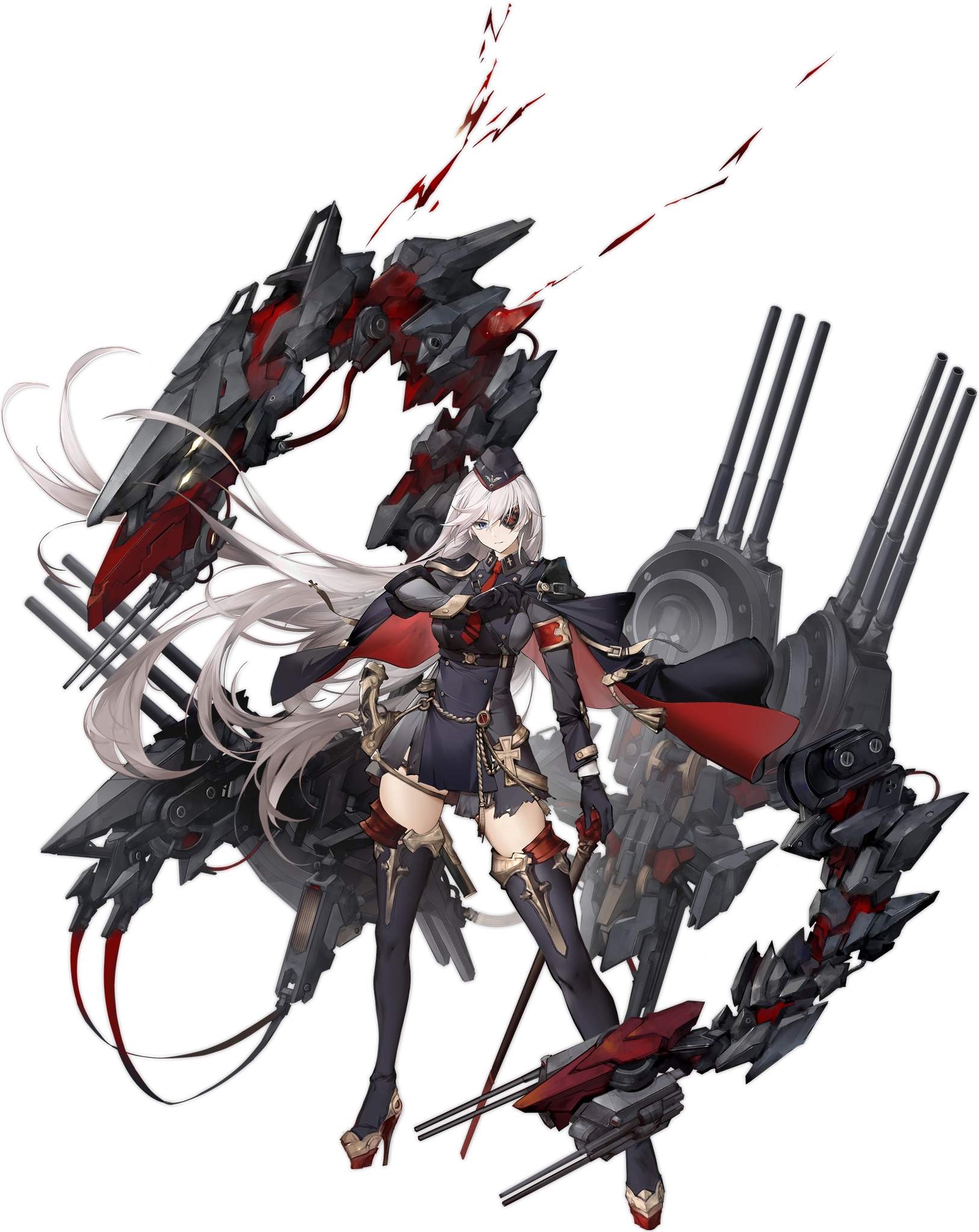 Azur Lane Scharnhorst with Rigging and Naval Guns HD Phone Wallpaper