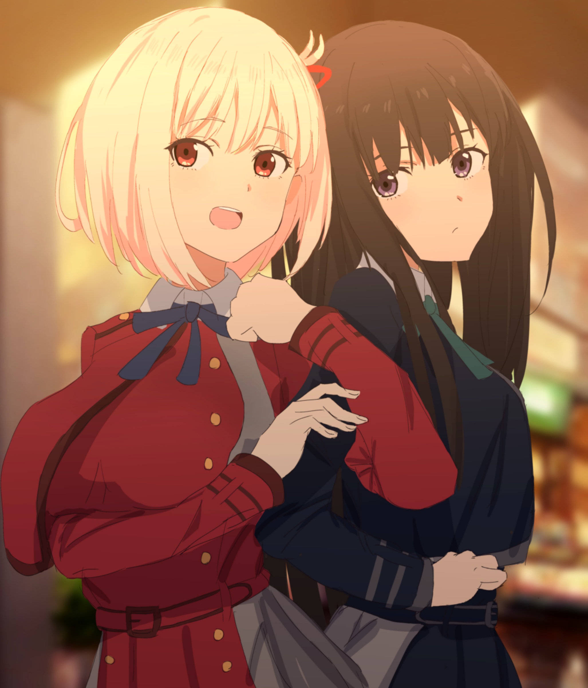 Nishikigi Chisato and Inoue Takina from Lycoris Recoil HD Phone Wallpaper