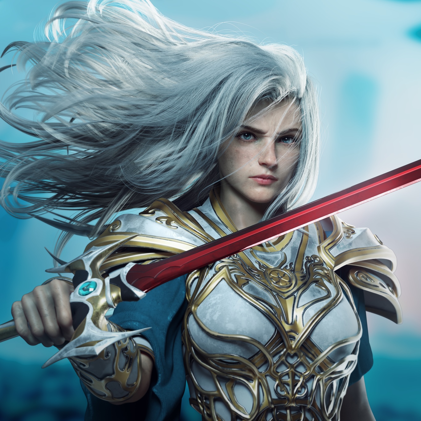 Fantasy girl with a sword HD Wallpaper