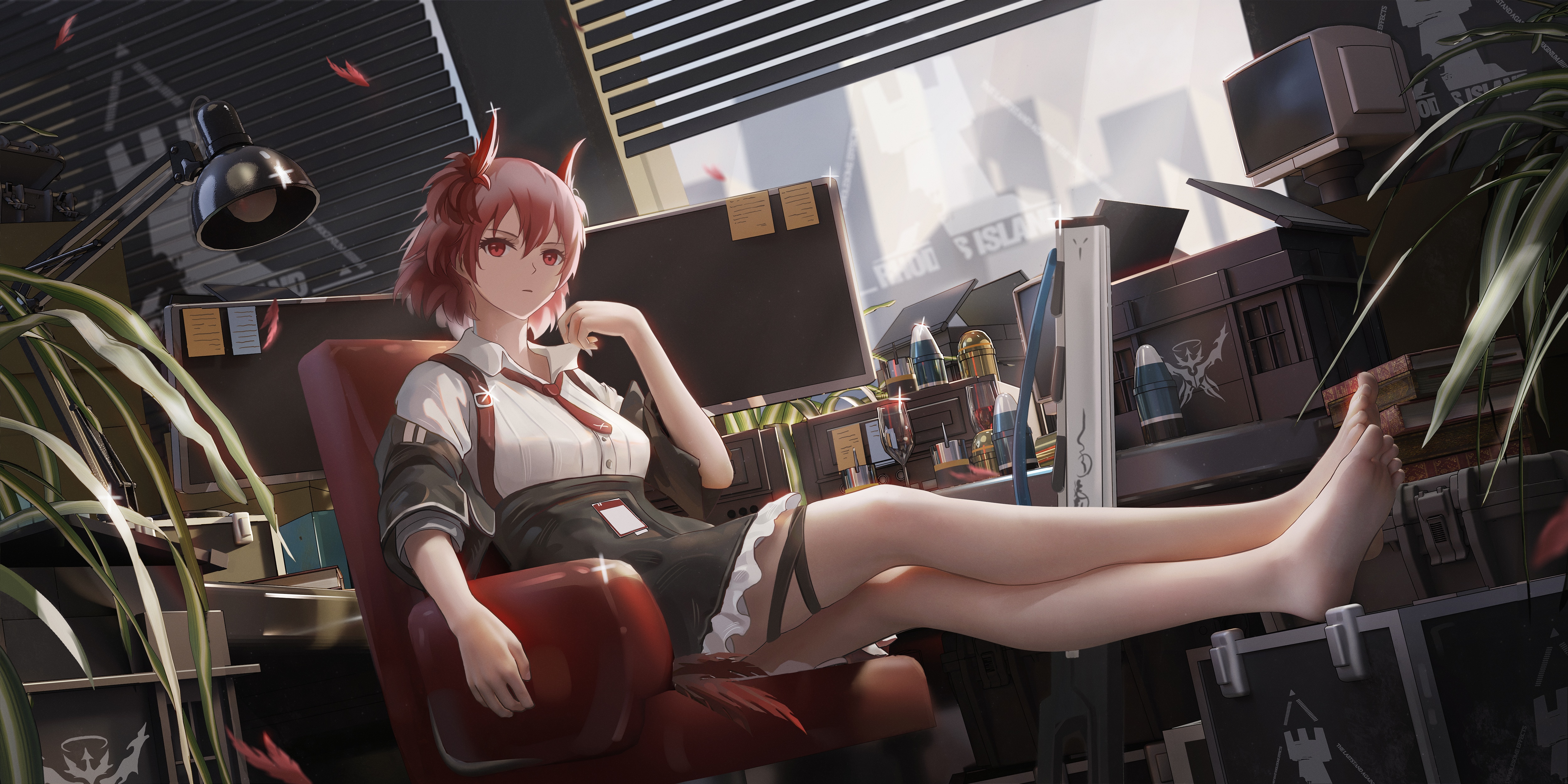 4K Fiammetta from Arknights with red eyes HD Wallpaper