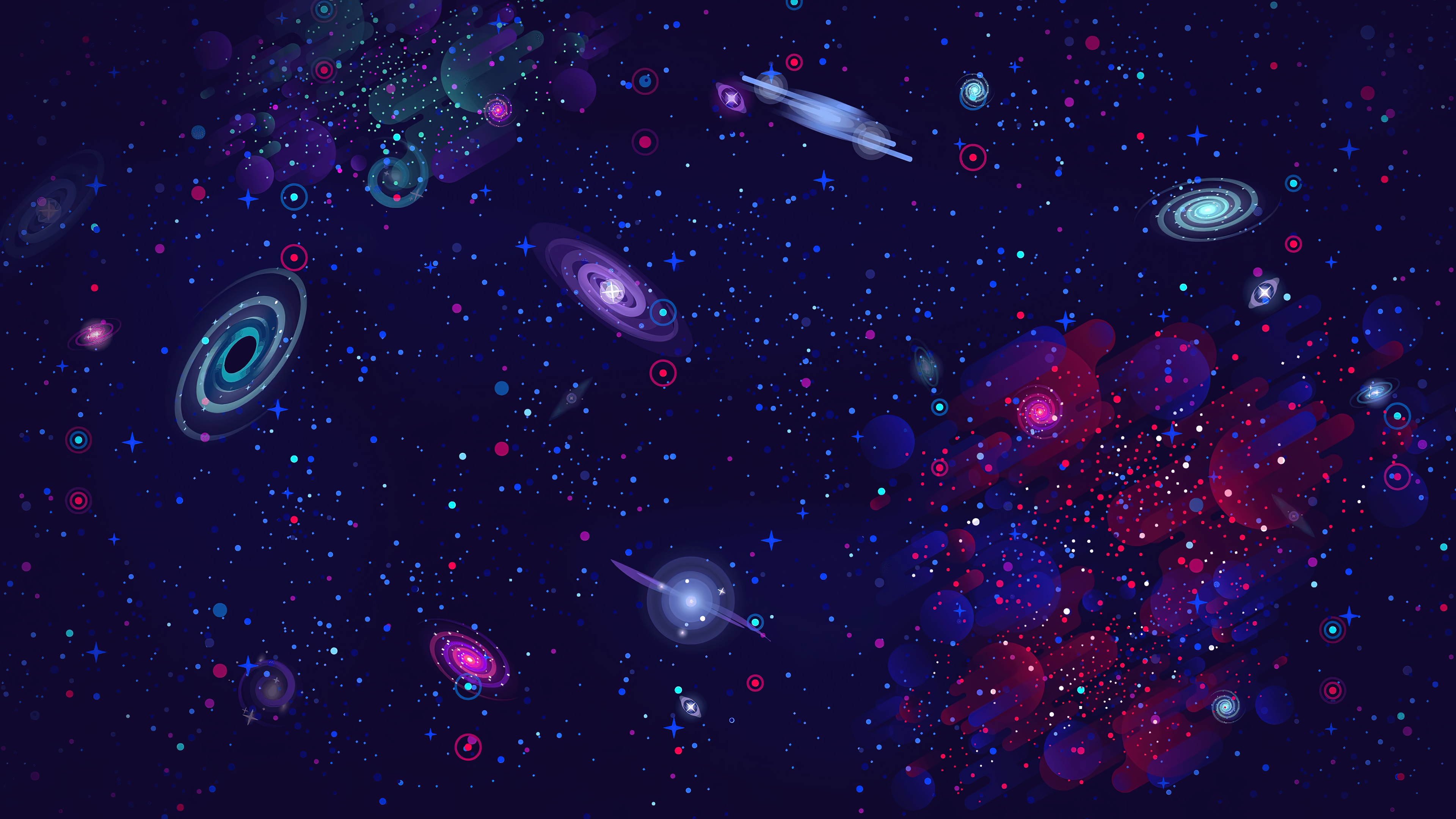4K space and galaxy illustration HD Wallpaper