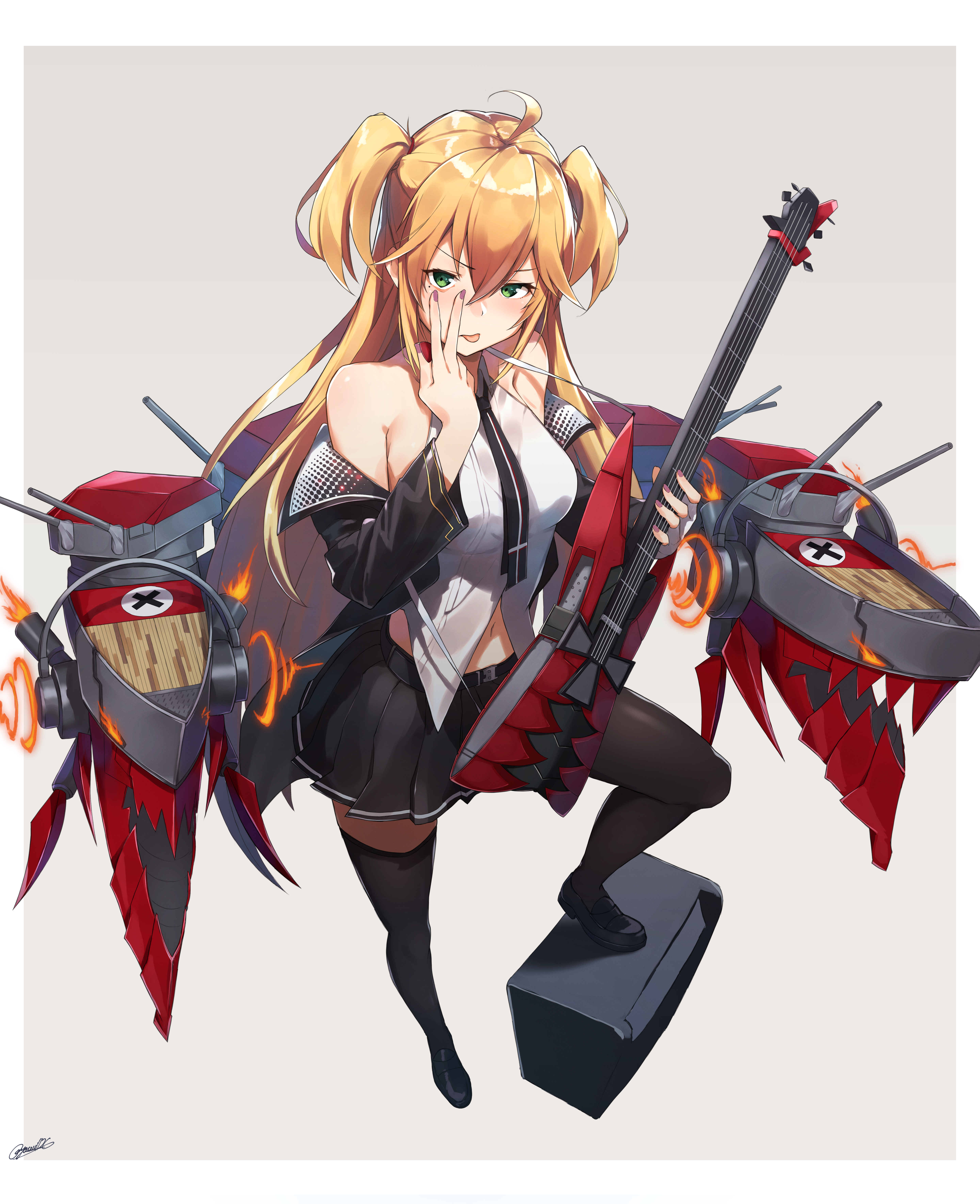 Azur Lane Admiral Hipper with Guitar HD Phone Wallpaper