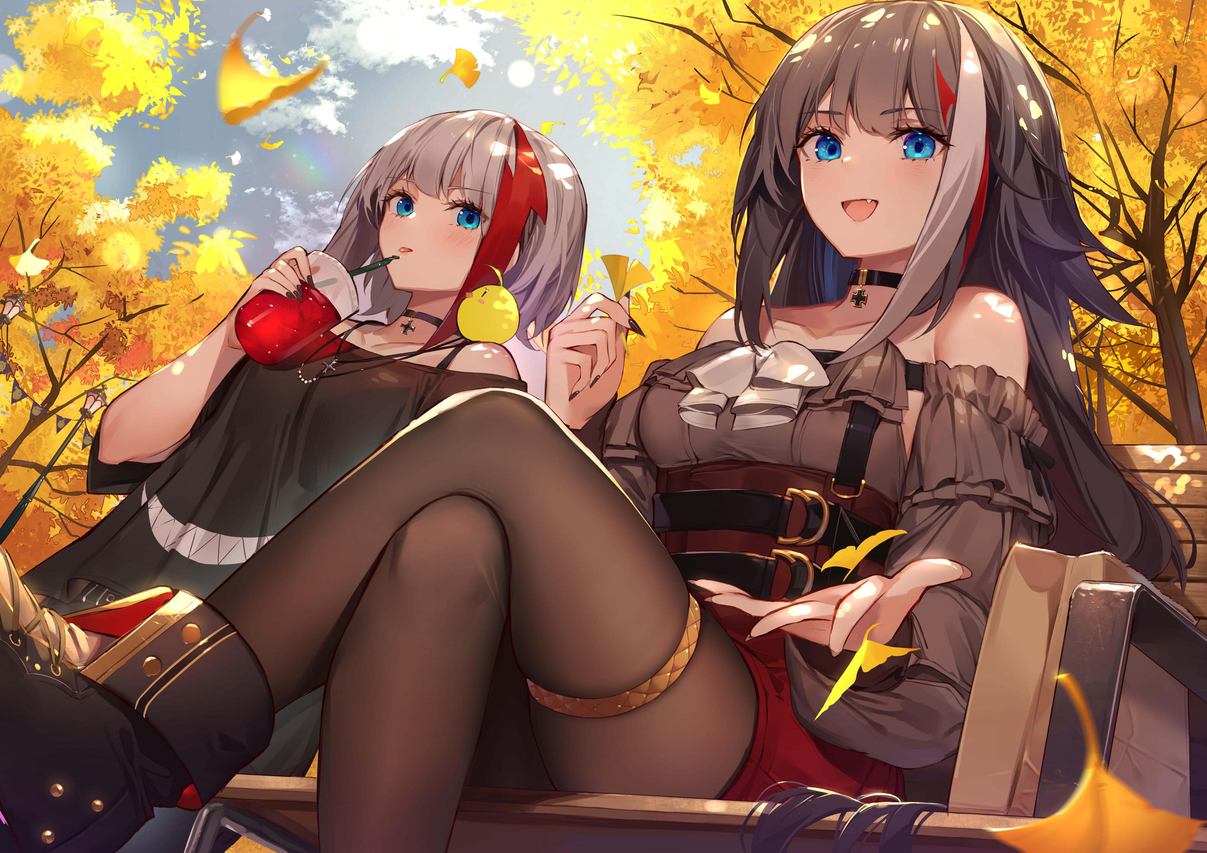 Azur Lane's Admiral Graf Spee and Deutschland in Autumn HD Wallpaper