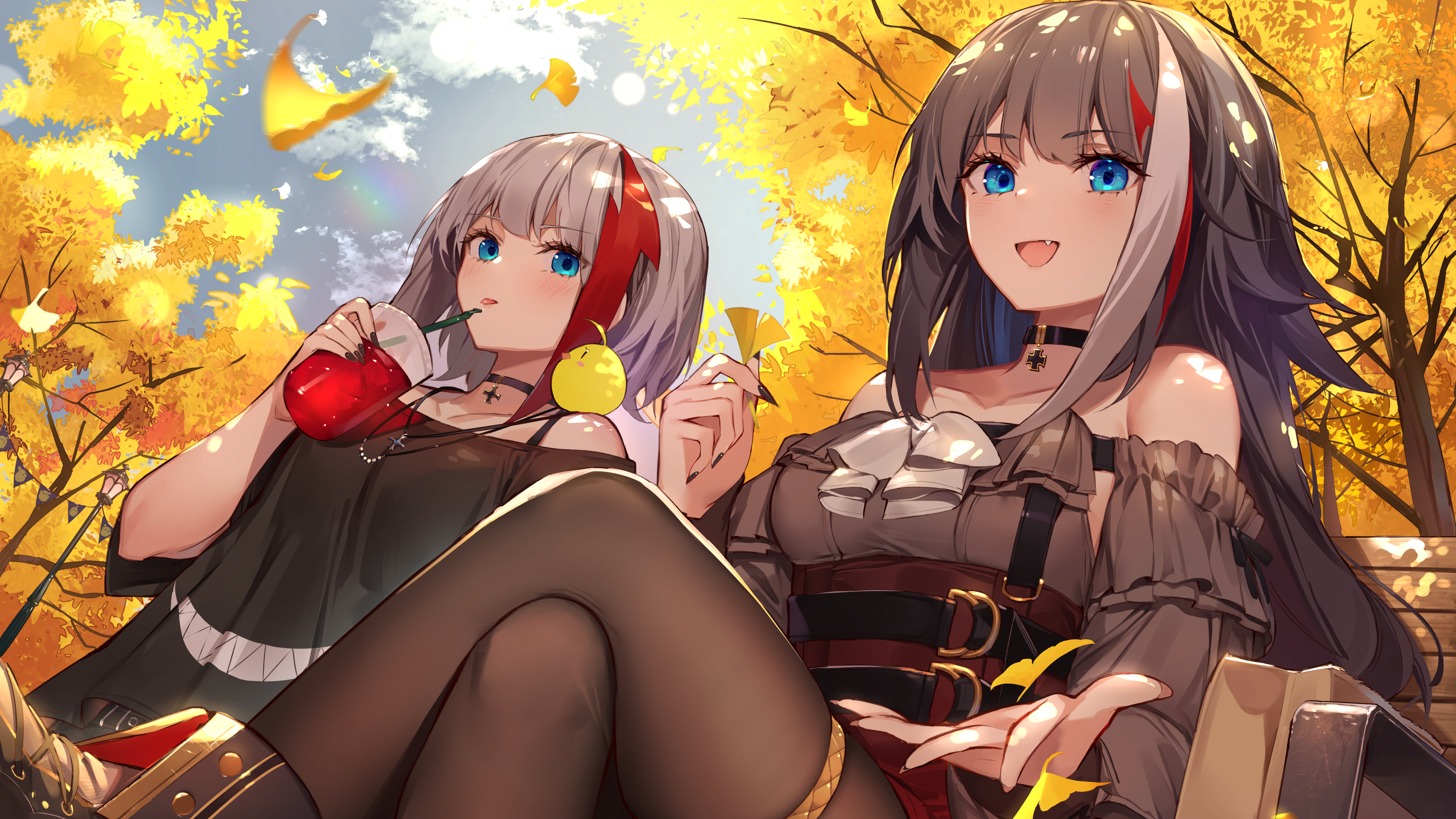 Azur Lane's Admiral Graf Spee and Deutschland in Autumn HD Wallpaper
