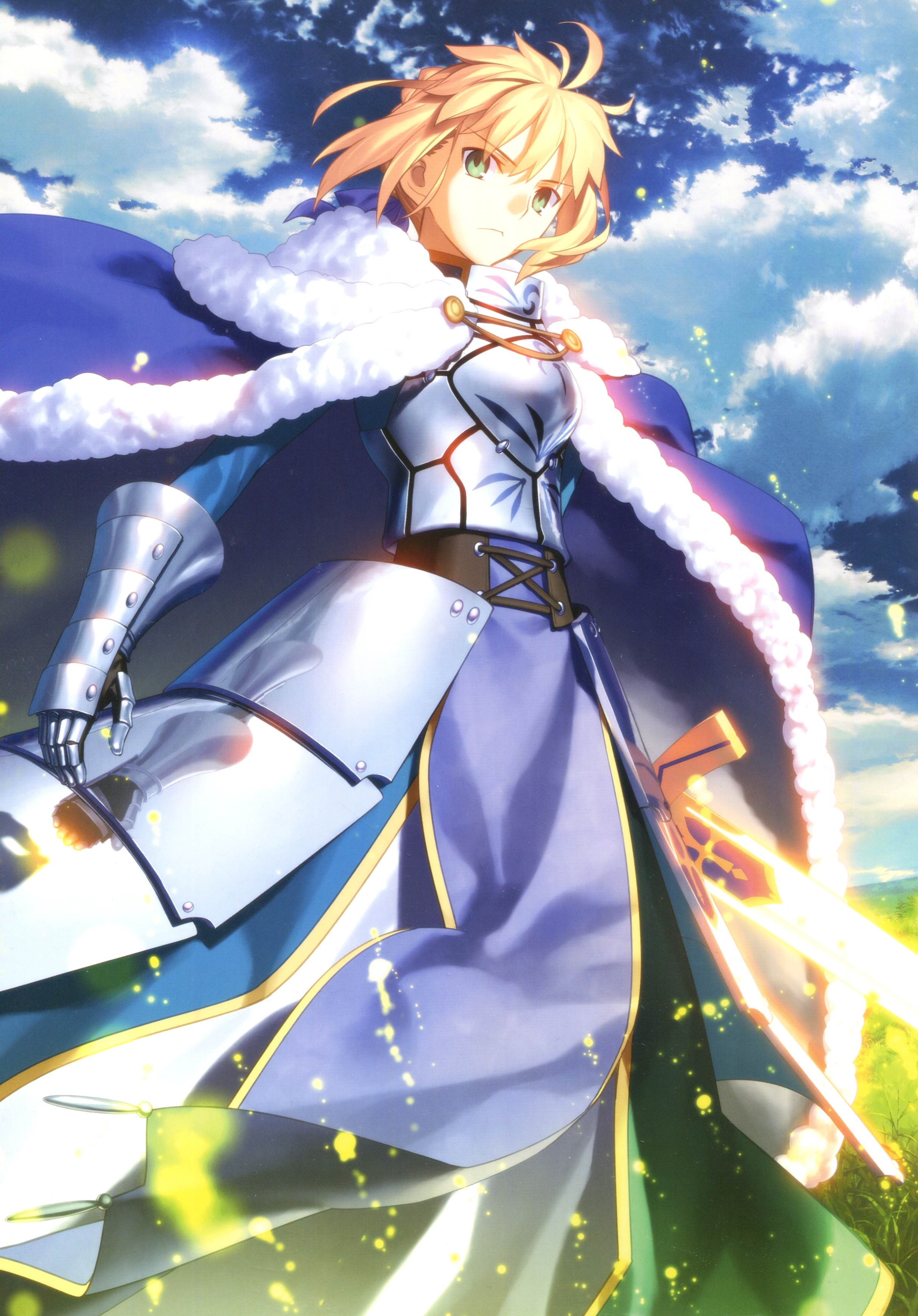 Artoria Pendragon with Excalibur from Fate/Stay Night HD Phone Wallpaper