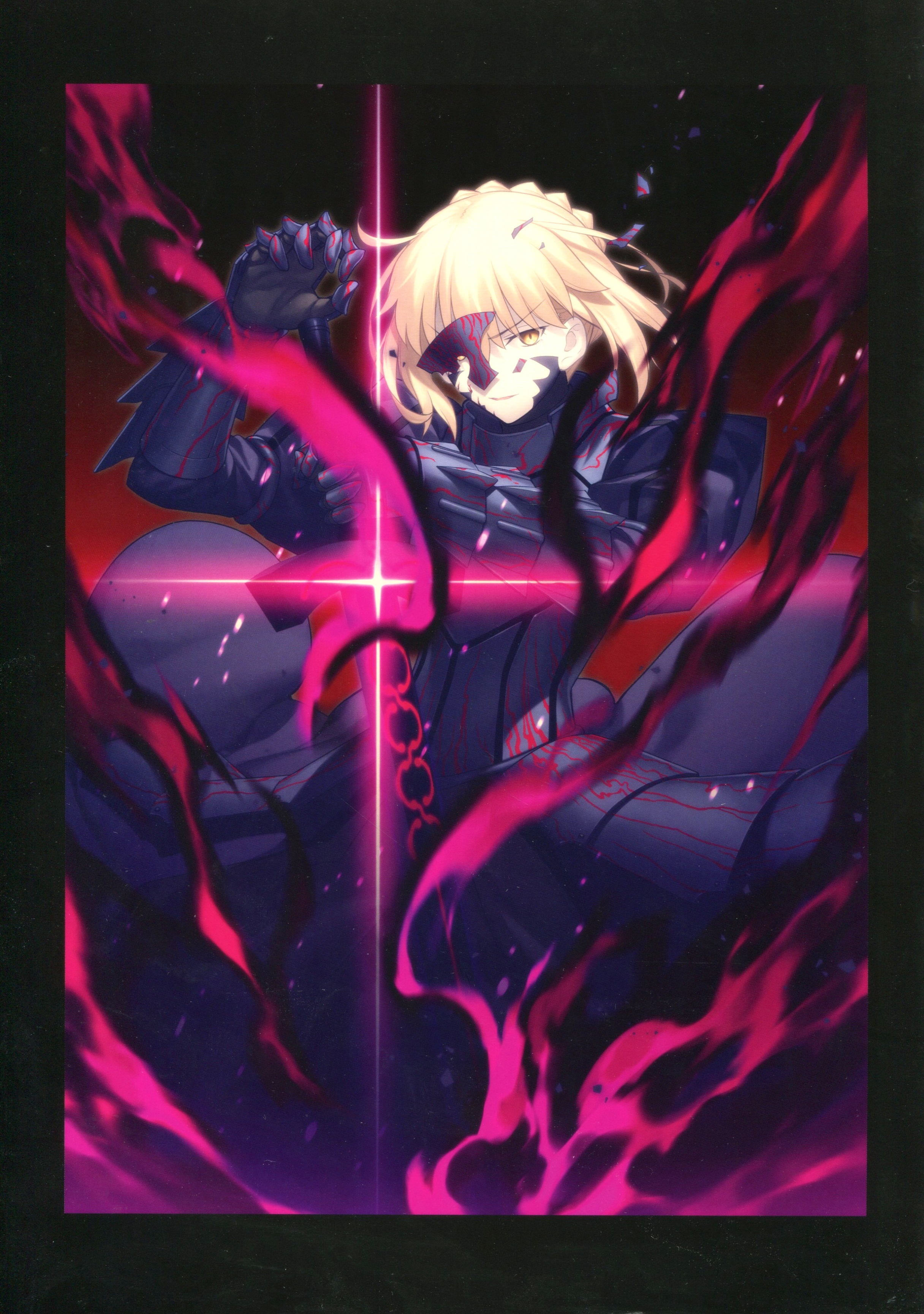 Saber Alter with pink energy HD Phone Wallpaper