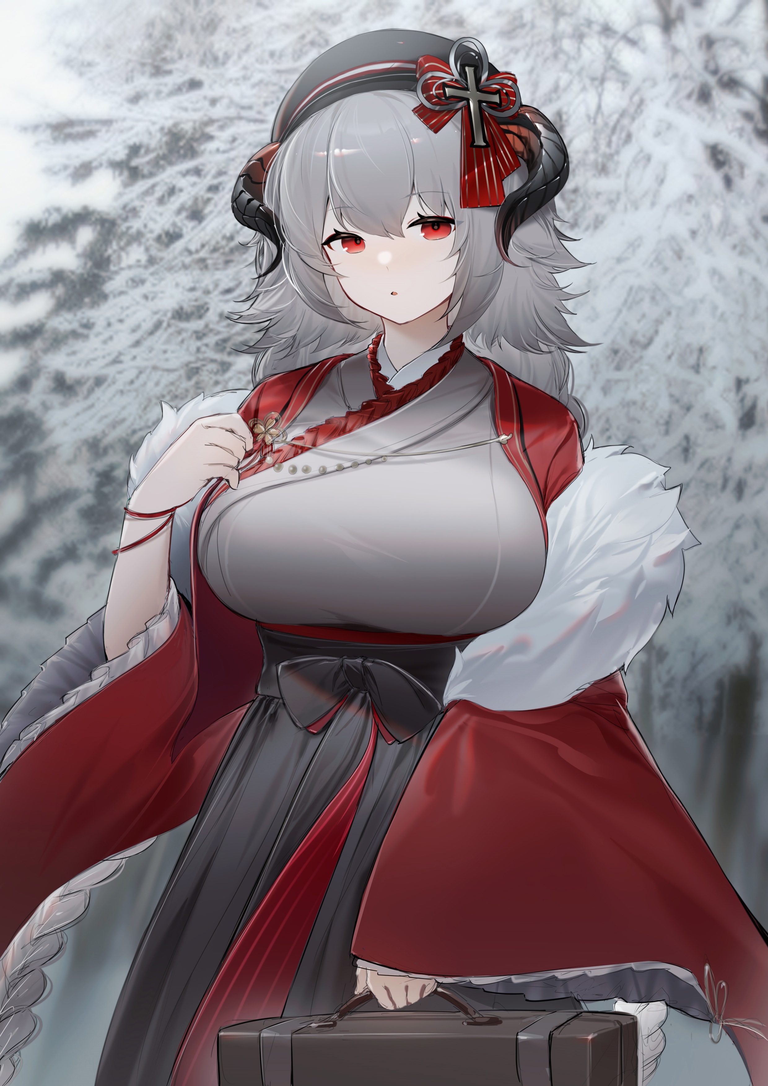 Azur Lane fan art of Nürnberg in winter HD Phone Wallpaper