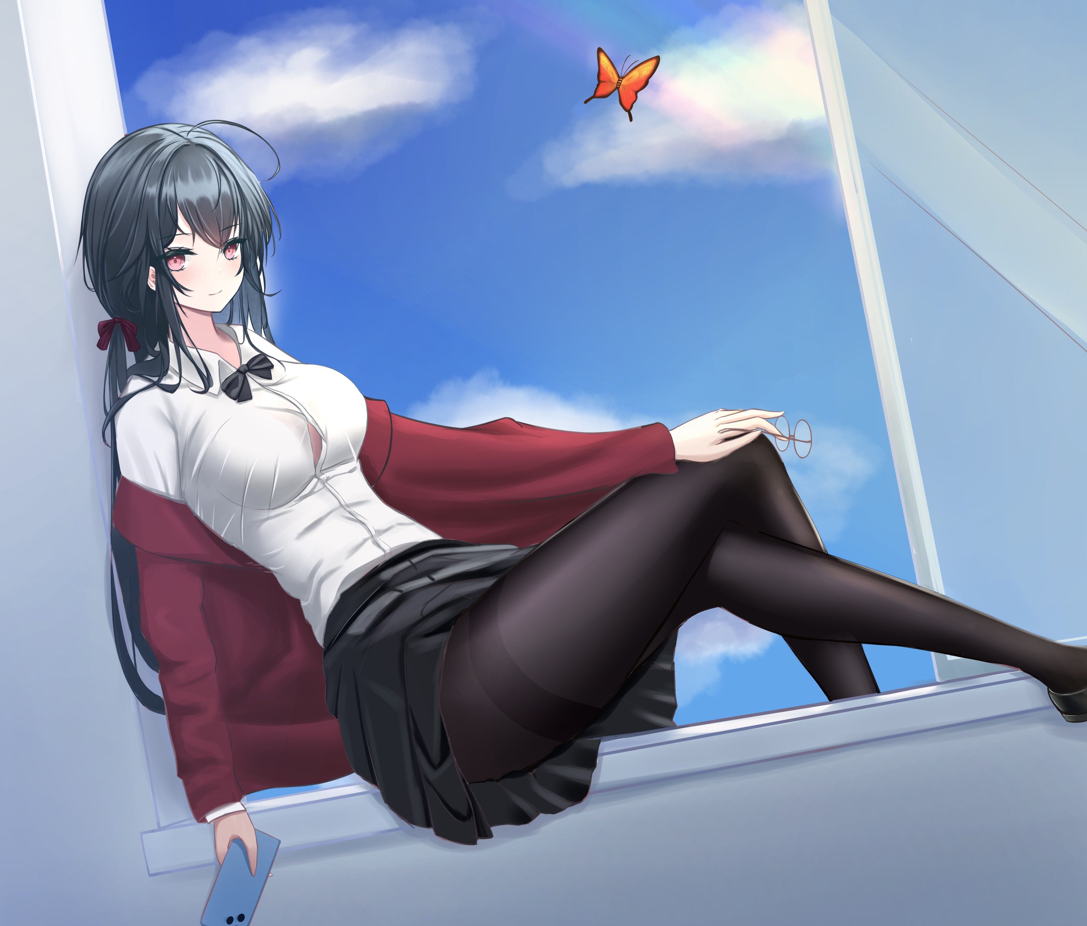 Azur Lane fan art of Taihou sitting by a window HD Wallpaper