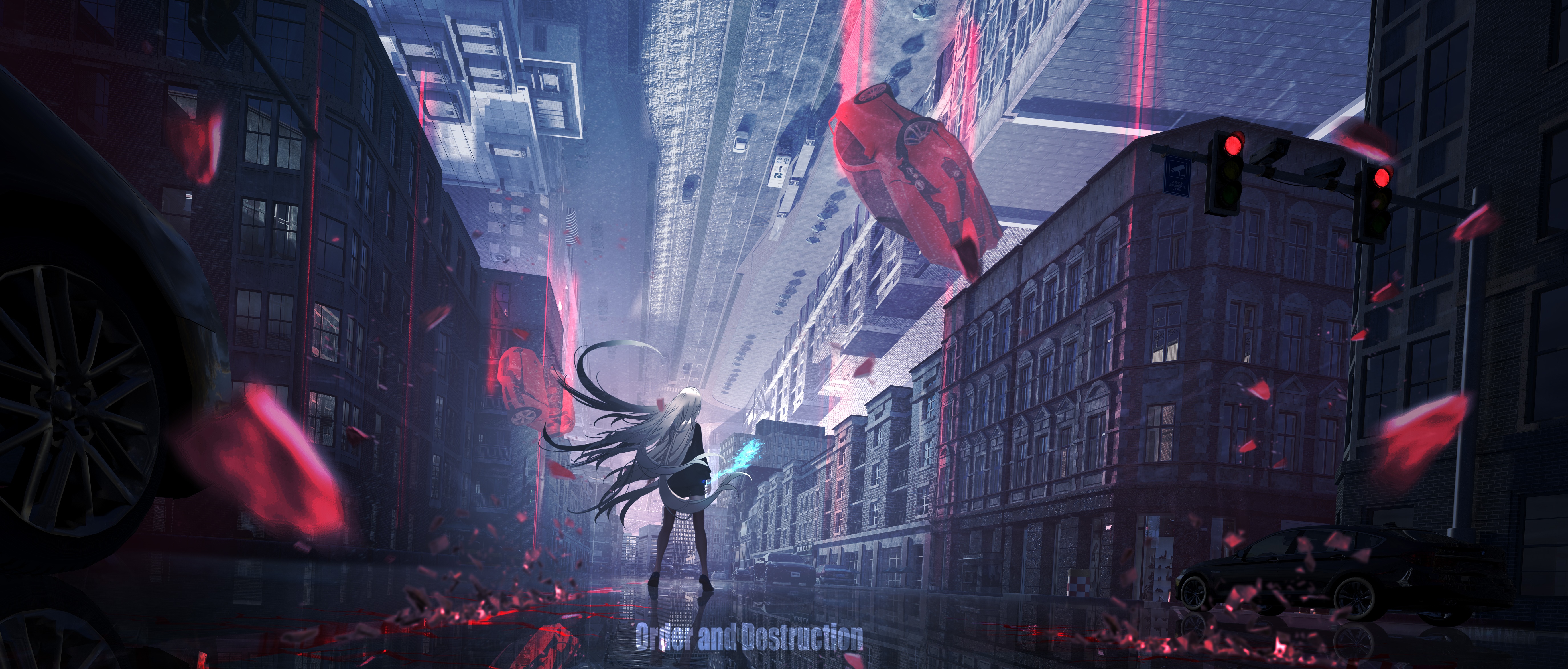4K Futuristic City with Lifeline HD Wallpaper