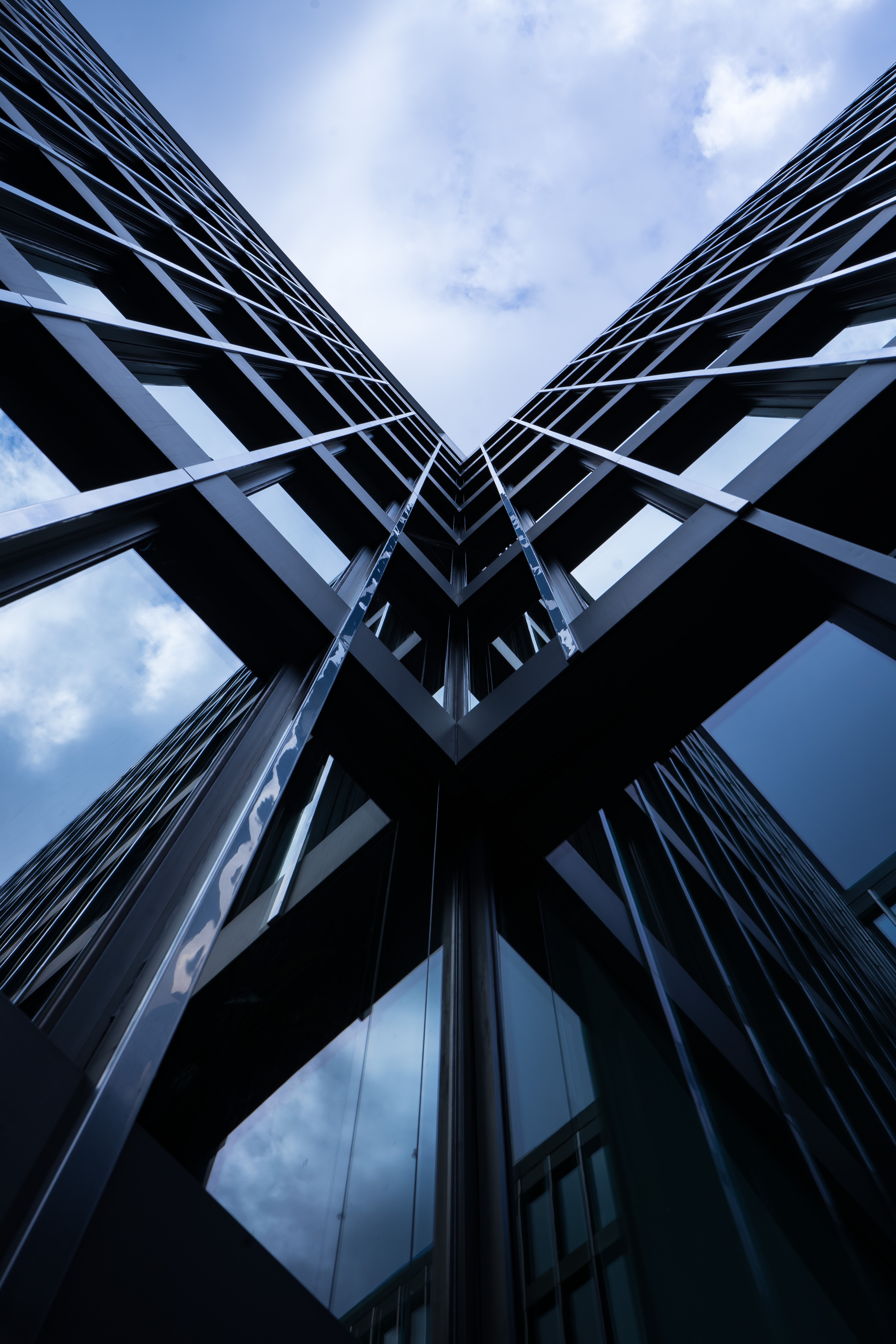 Modern building in Hamburg, Germany, viewed from below HD Phone Wallpaper