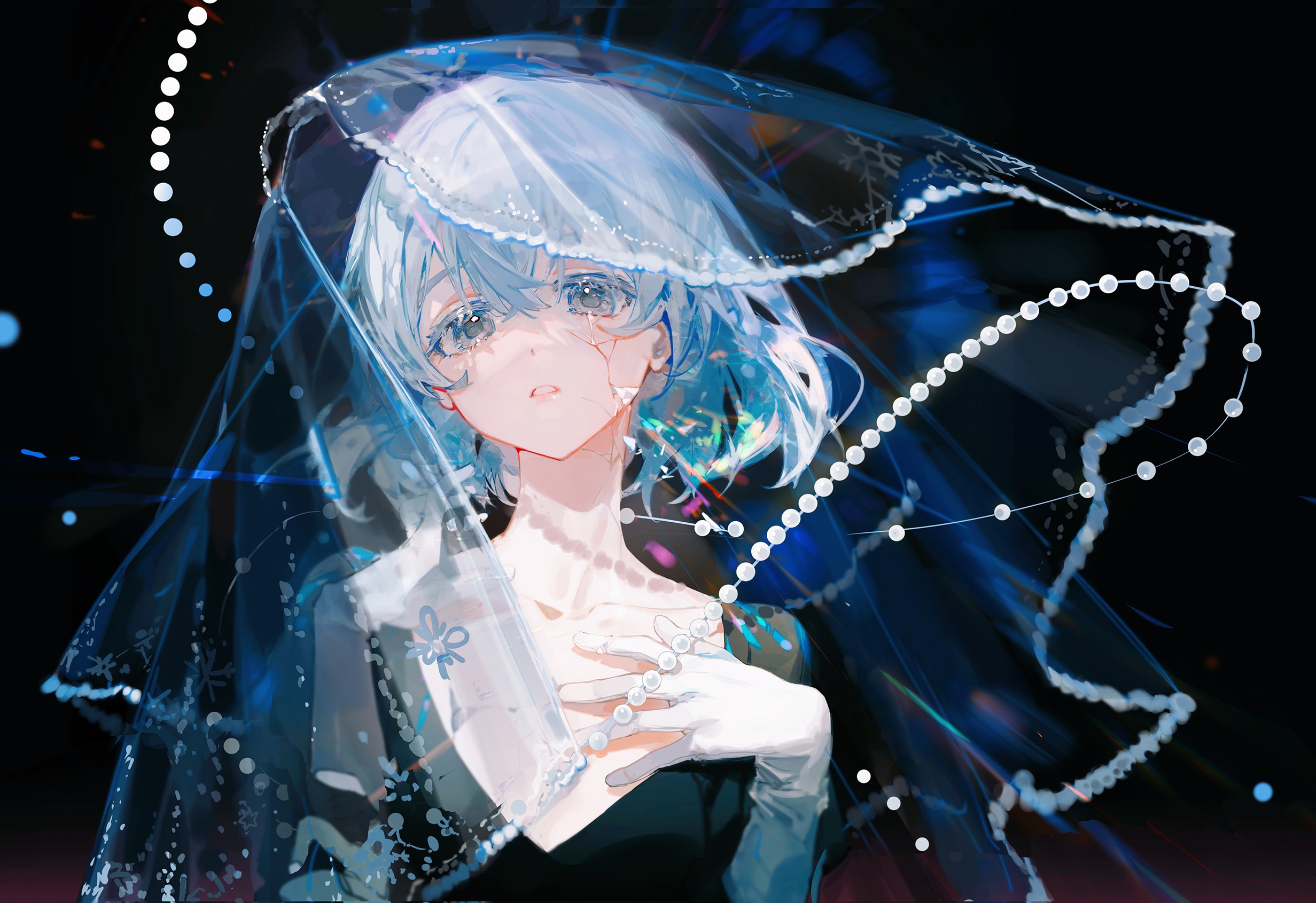 Diamond from Houseki no Kuni wearing a veil and gloves HD Wallpaper