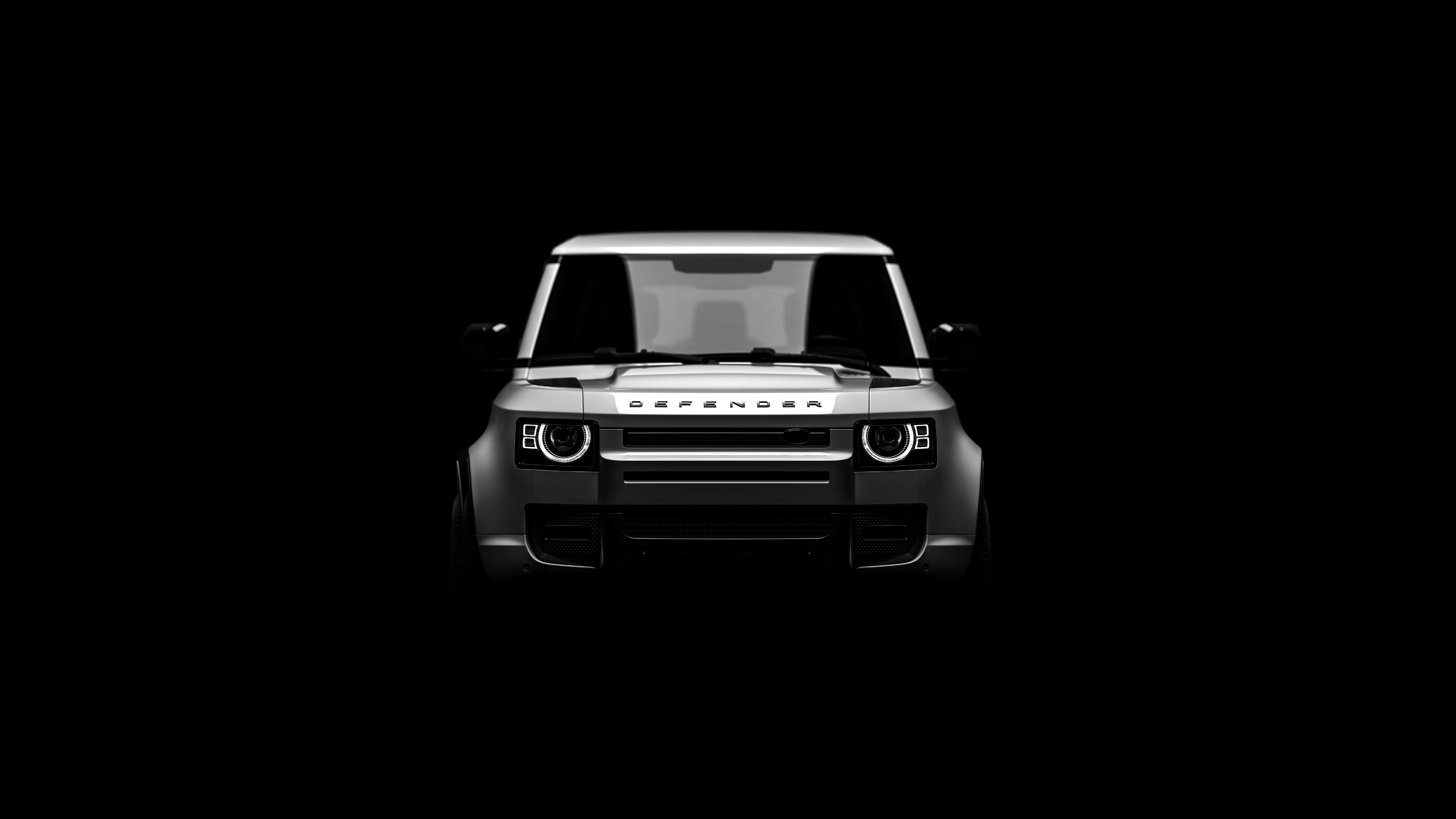 4K Land Rover Defender front view HD Wallpaper