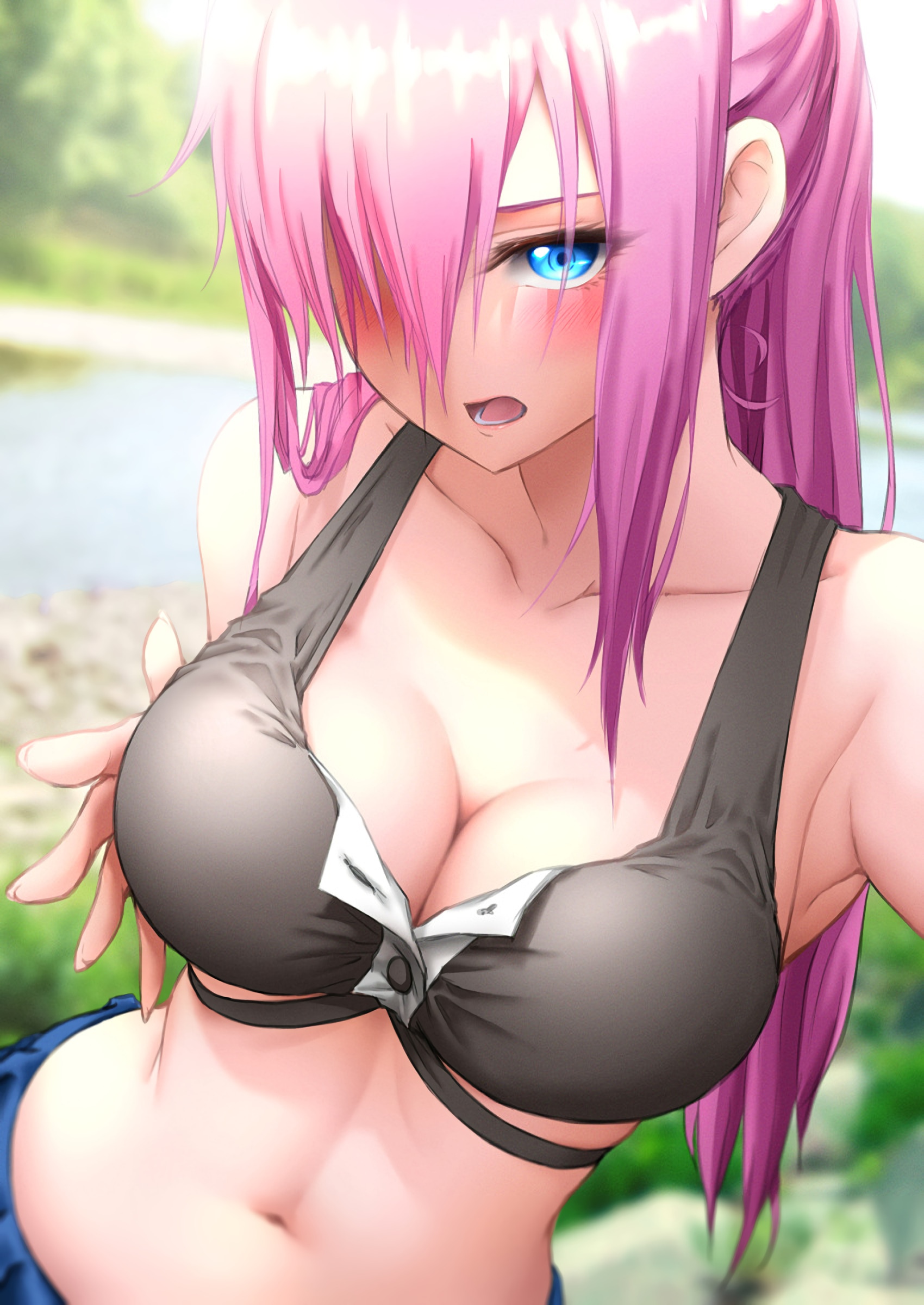 Shikimori Kamiya in a bikini by the water HD Phone Wallpaper