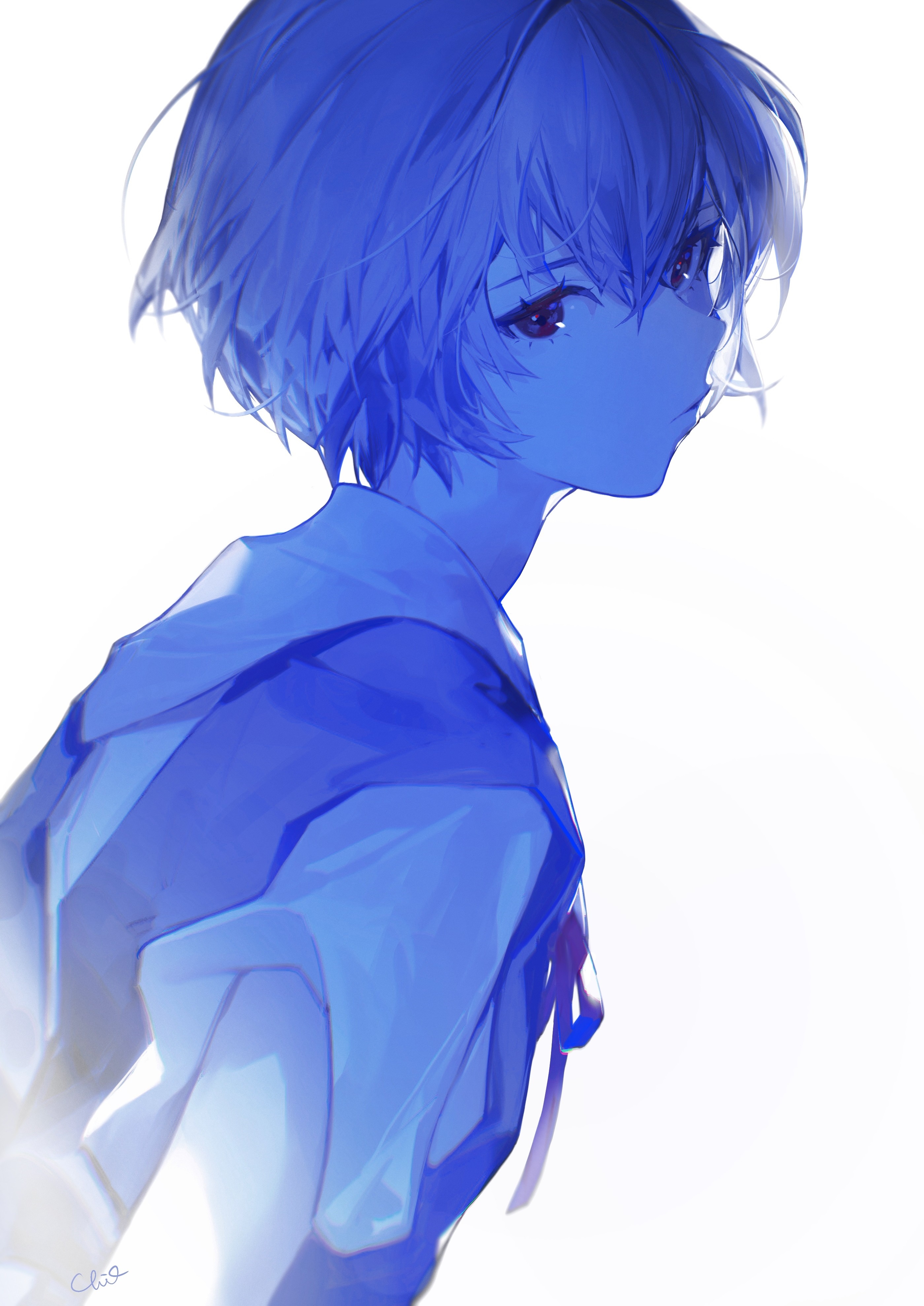 Ayanami Rei from Neon Genesis Evangelion fan art HD Phone Wallpaper