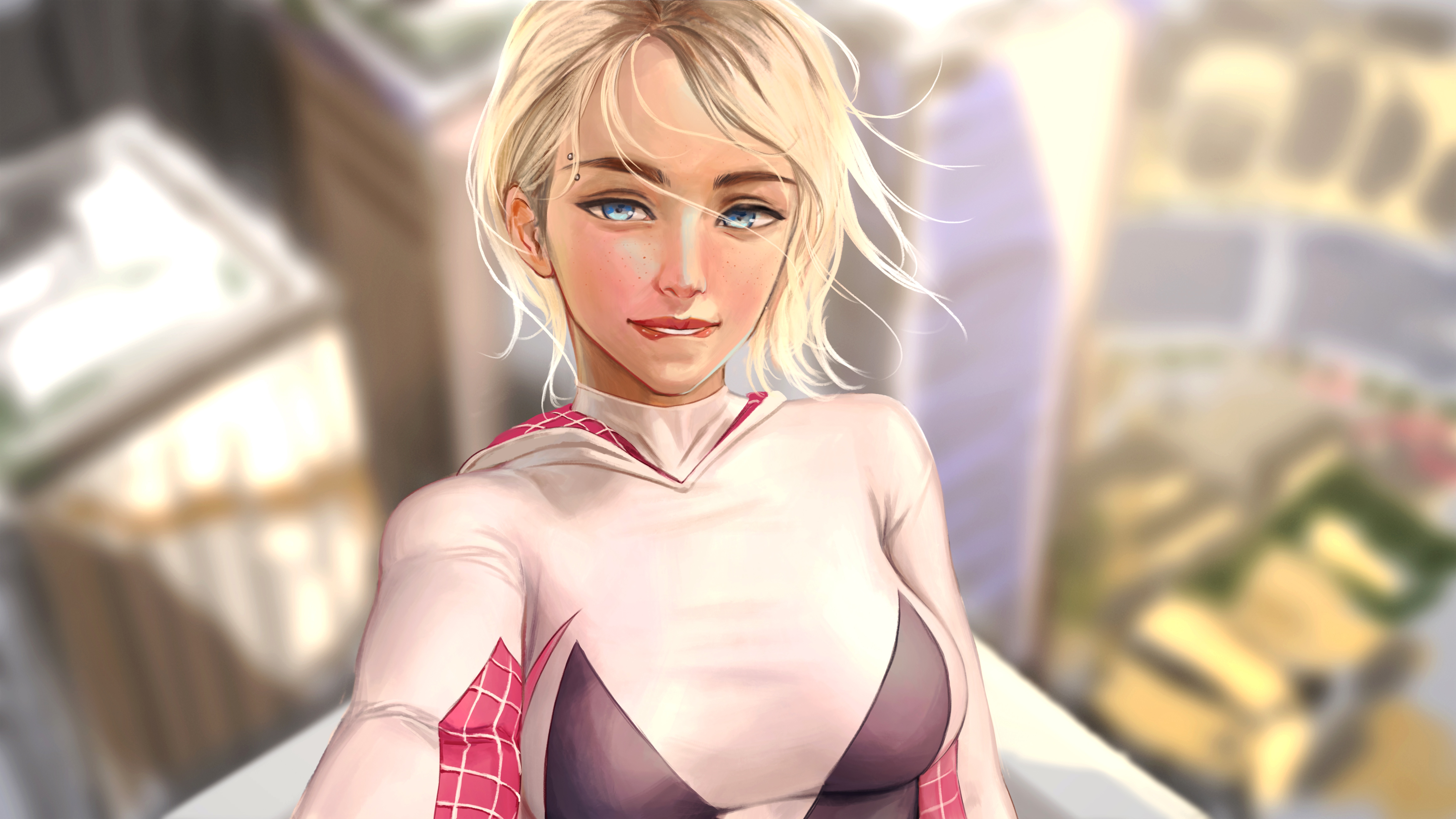 4K Gwen Stacy fan art drawing HD Wallpaper