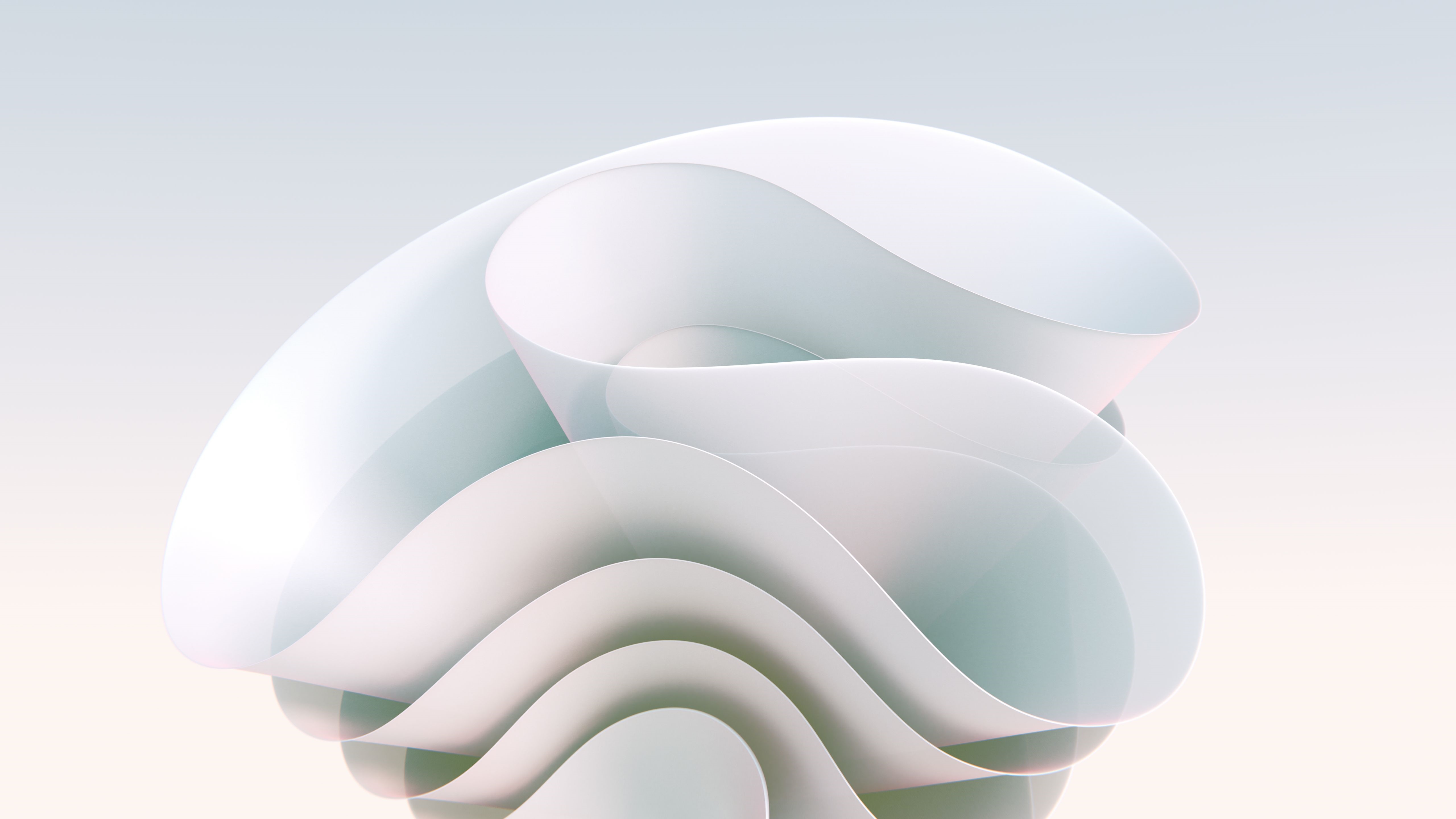 Abstract white and pastel flowing shapes HD Wallpaper