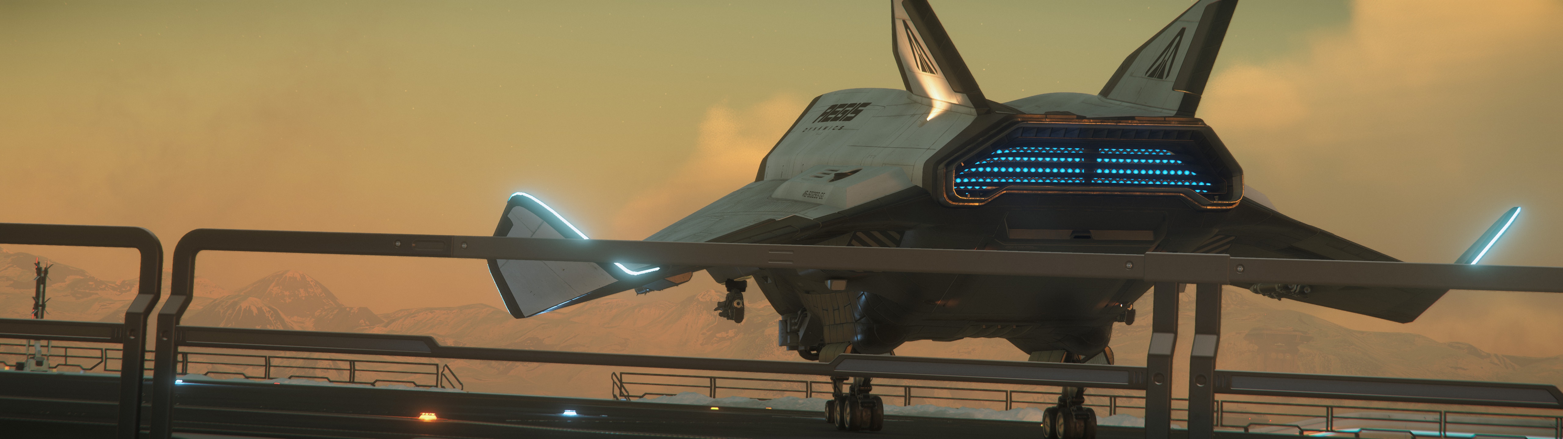 Star Citizen Aegis Avenger Titan spaceship on landing pad HD Wallpaper