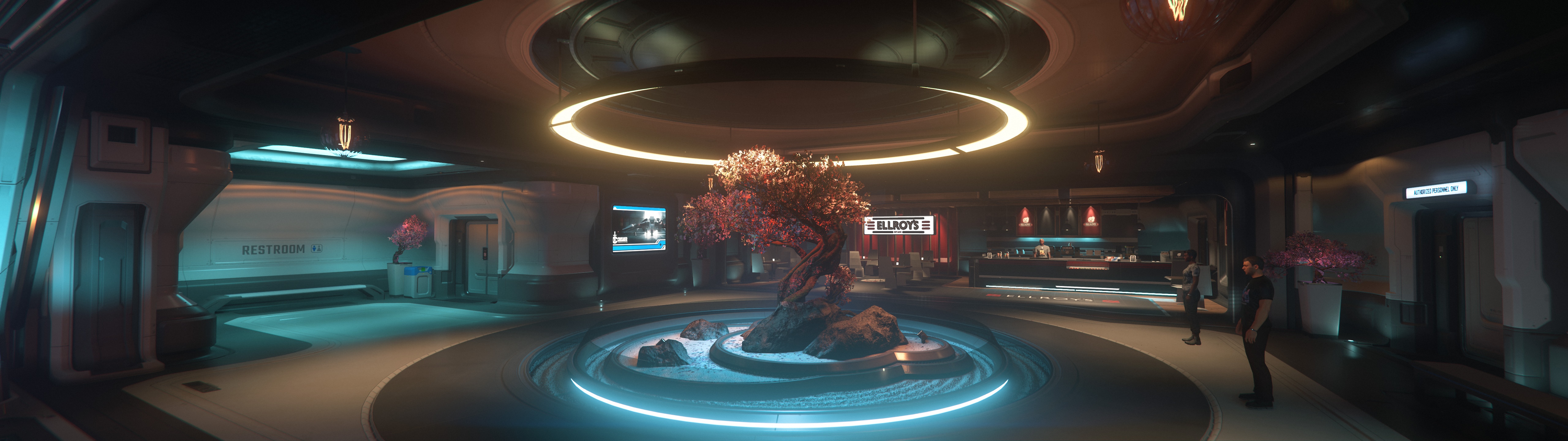 Star Citizen Orison interior with decorative tree HD Wallpaper