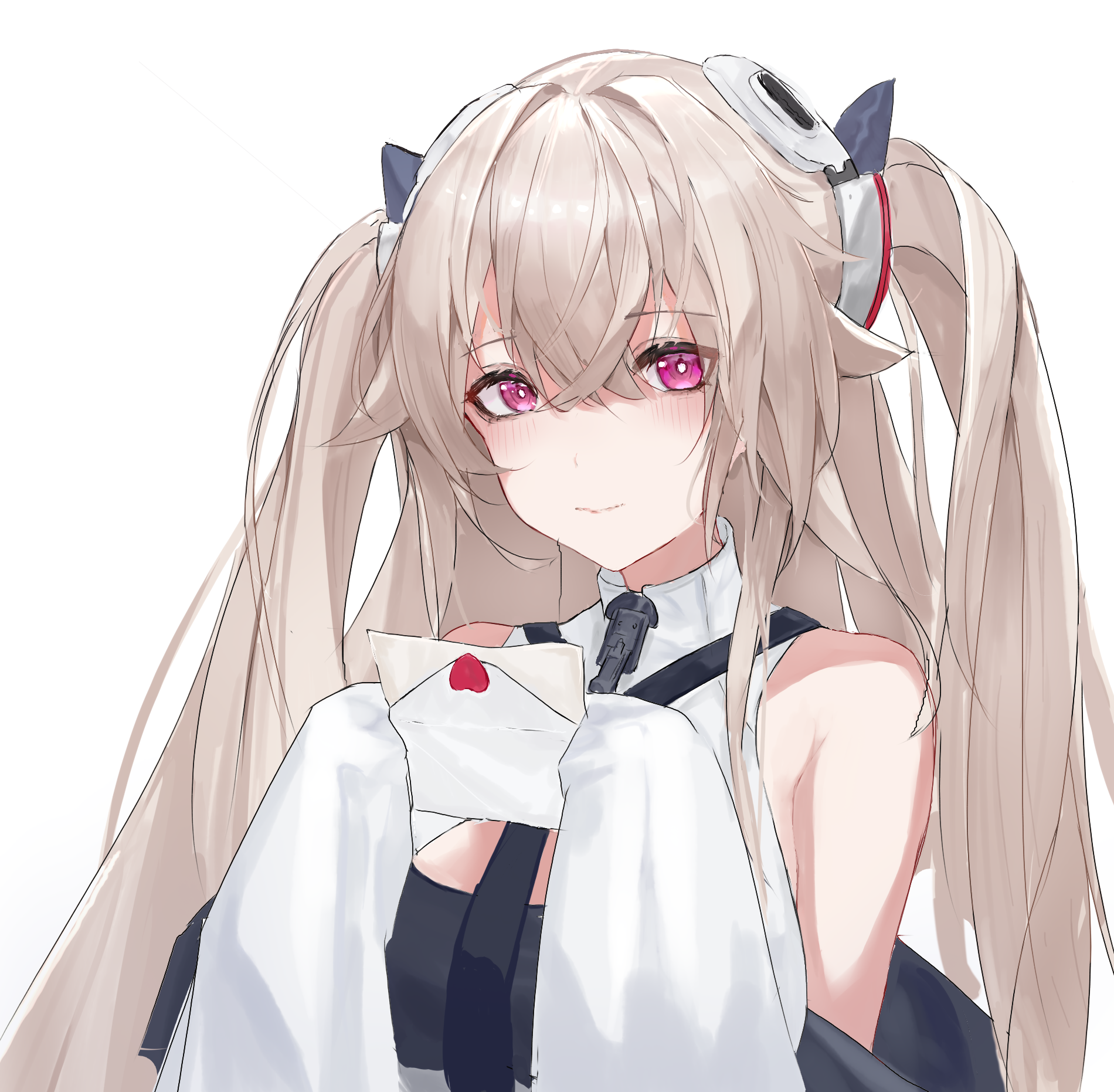 Azur Lane Anchorage fan art with pink eyes and twintails HD Wallpaper