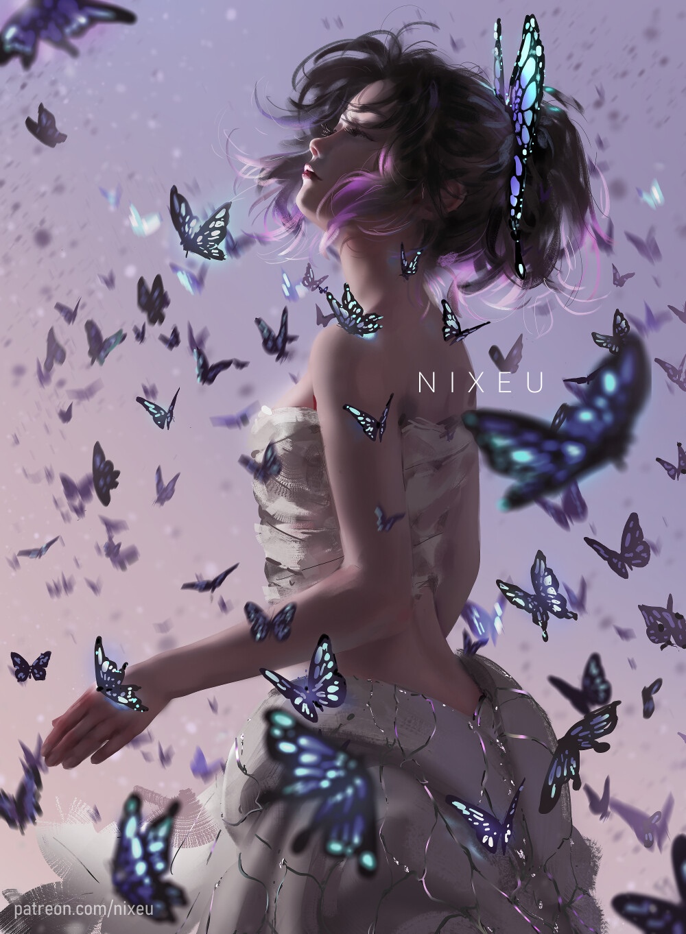Kochou Shinobu surrounded by butterflies HD Phone Wallpaper