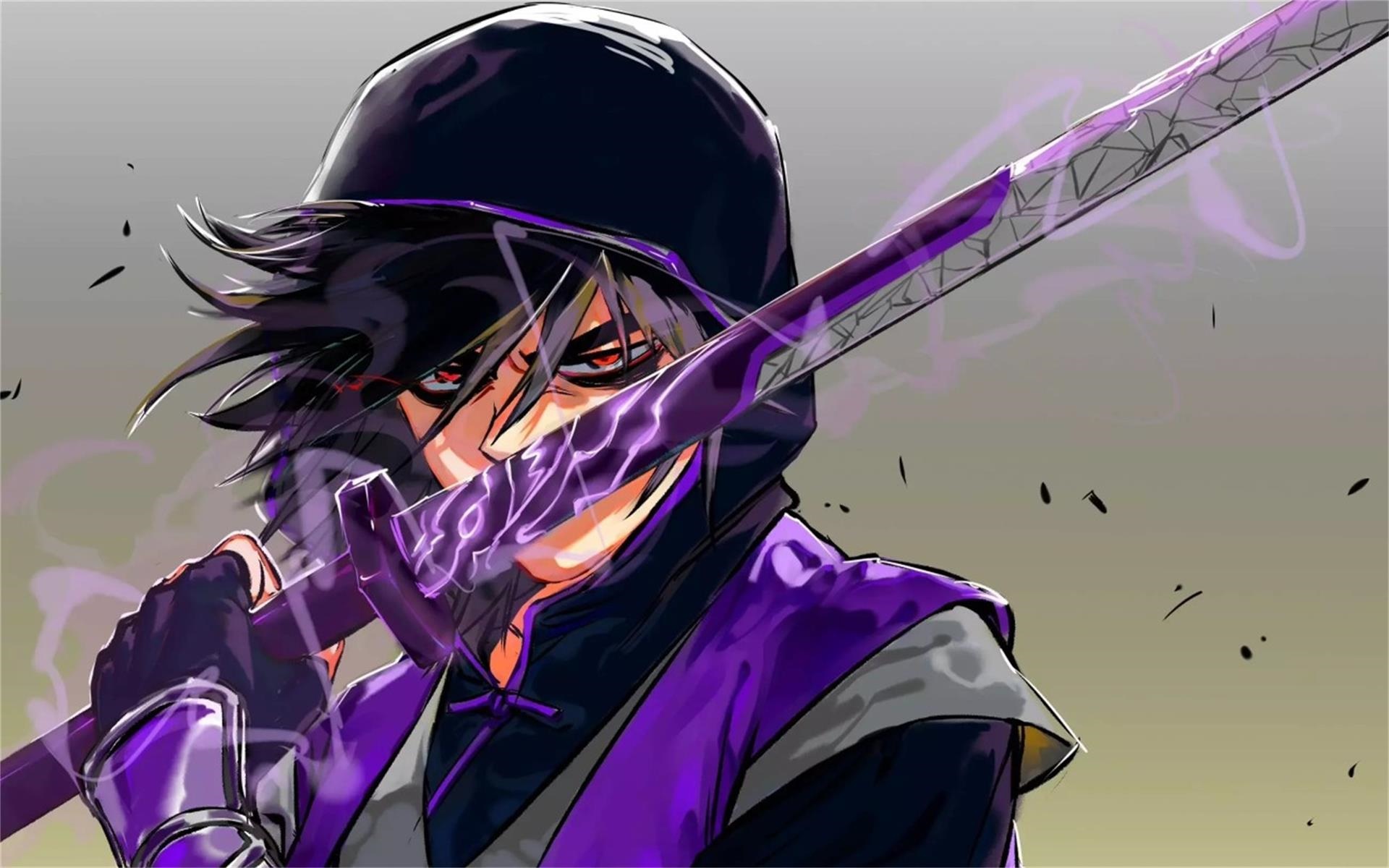 Scissor Seven with a purple glowing sword HD Wallpaper