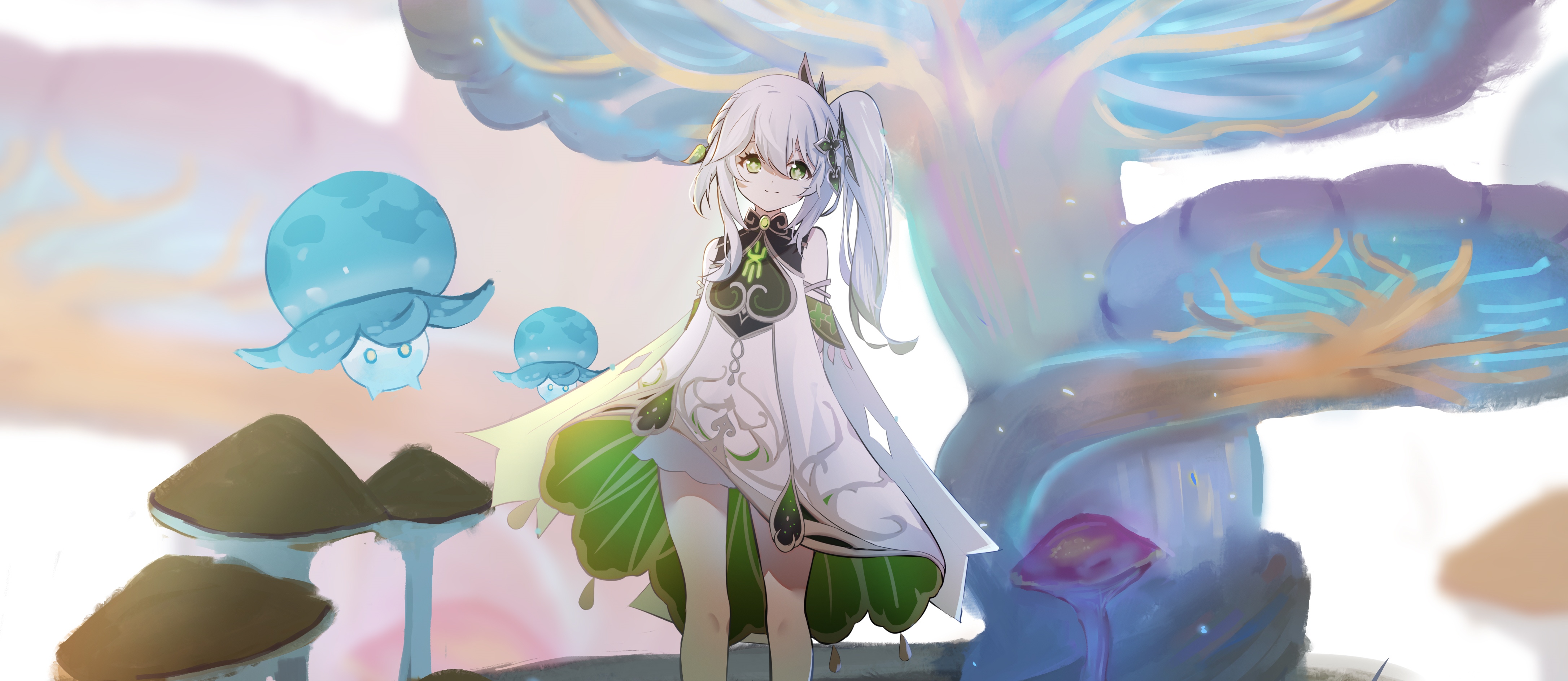 Nahida from Genshin Impact in a fantasy forest HD Wallpaper