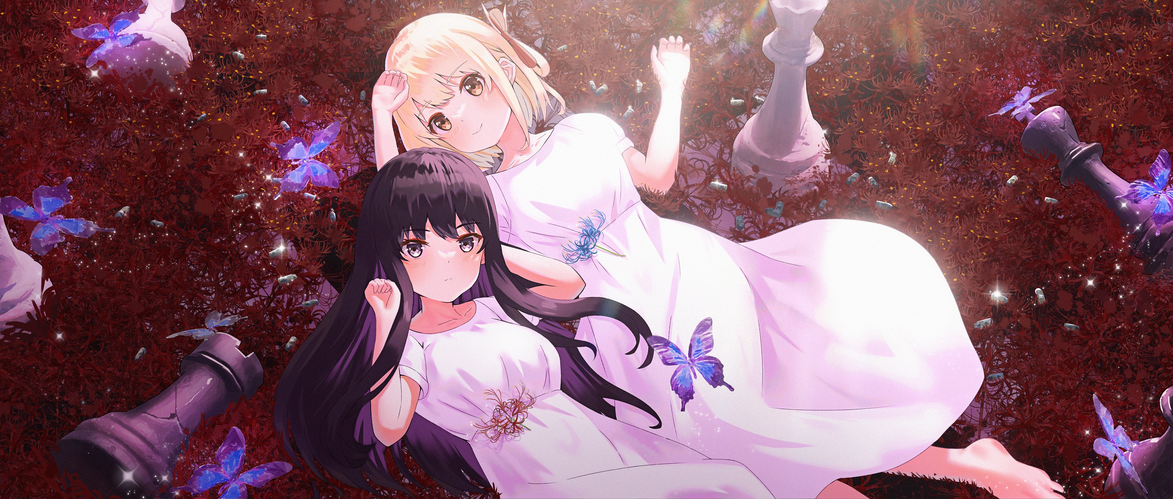 4K Lycoris Recoil Nishikigi Chisato and Inoue Takina fan art HD Wallpaper