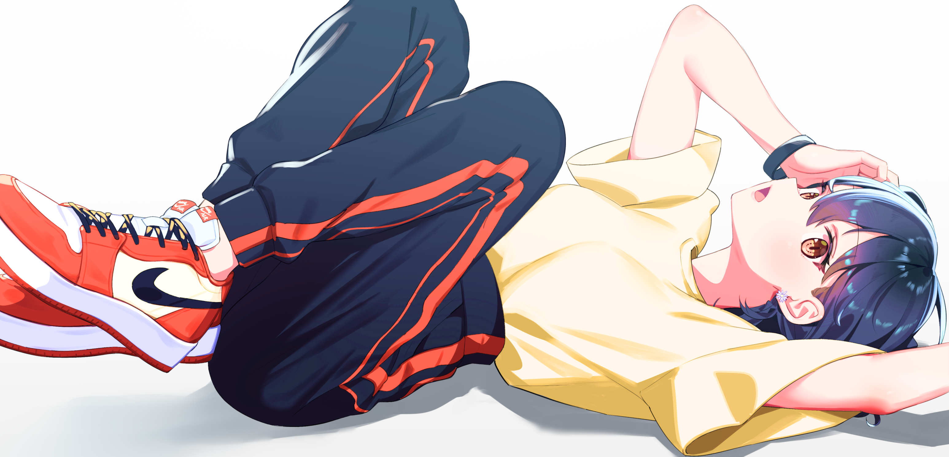 Anime character wearing Nike Air Jordan 1 shoes HD Wallpaper