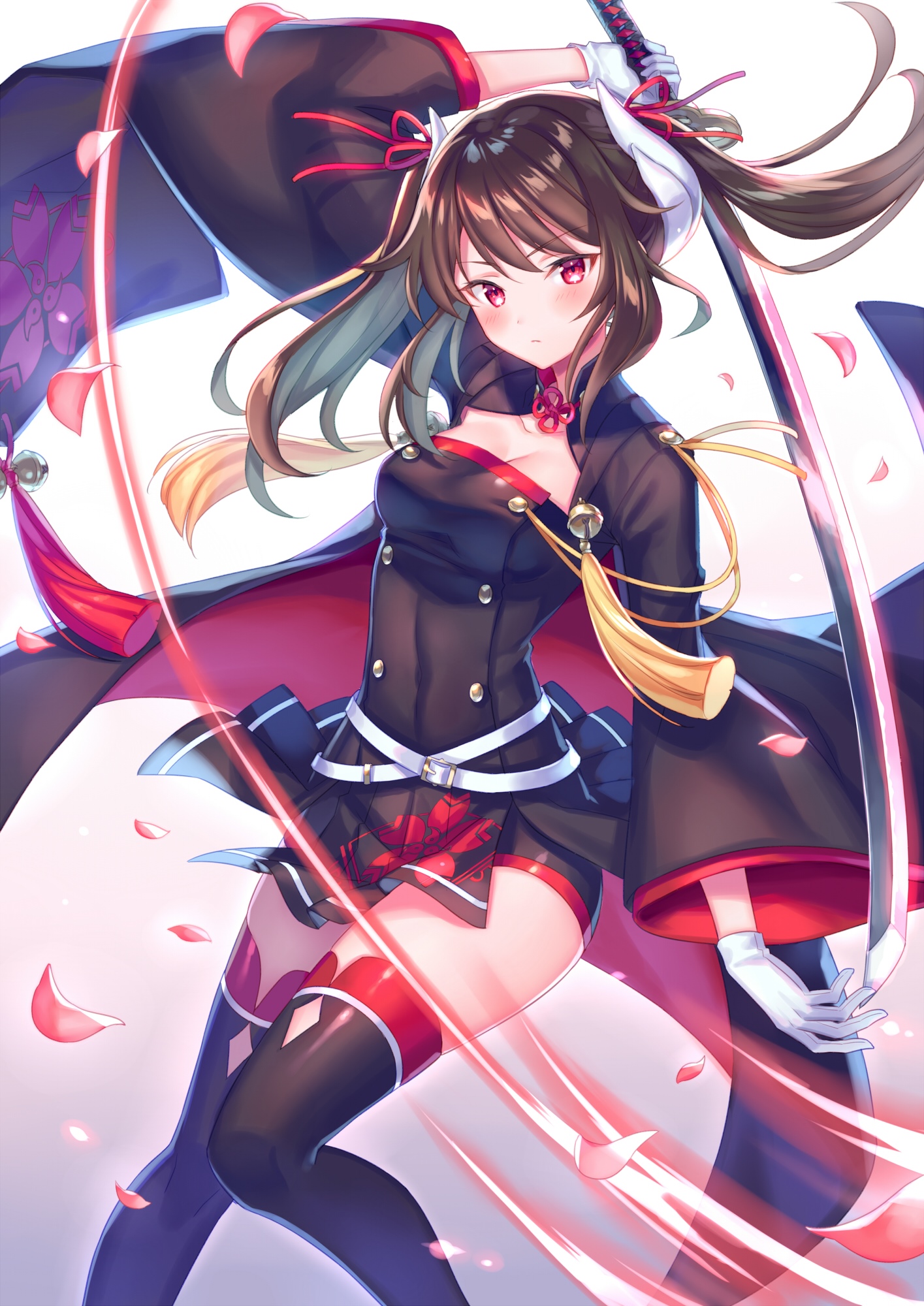 Haruna from Azur Lane with Katana HD Phone Wallpaper