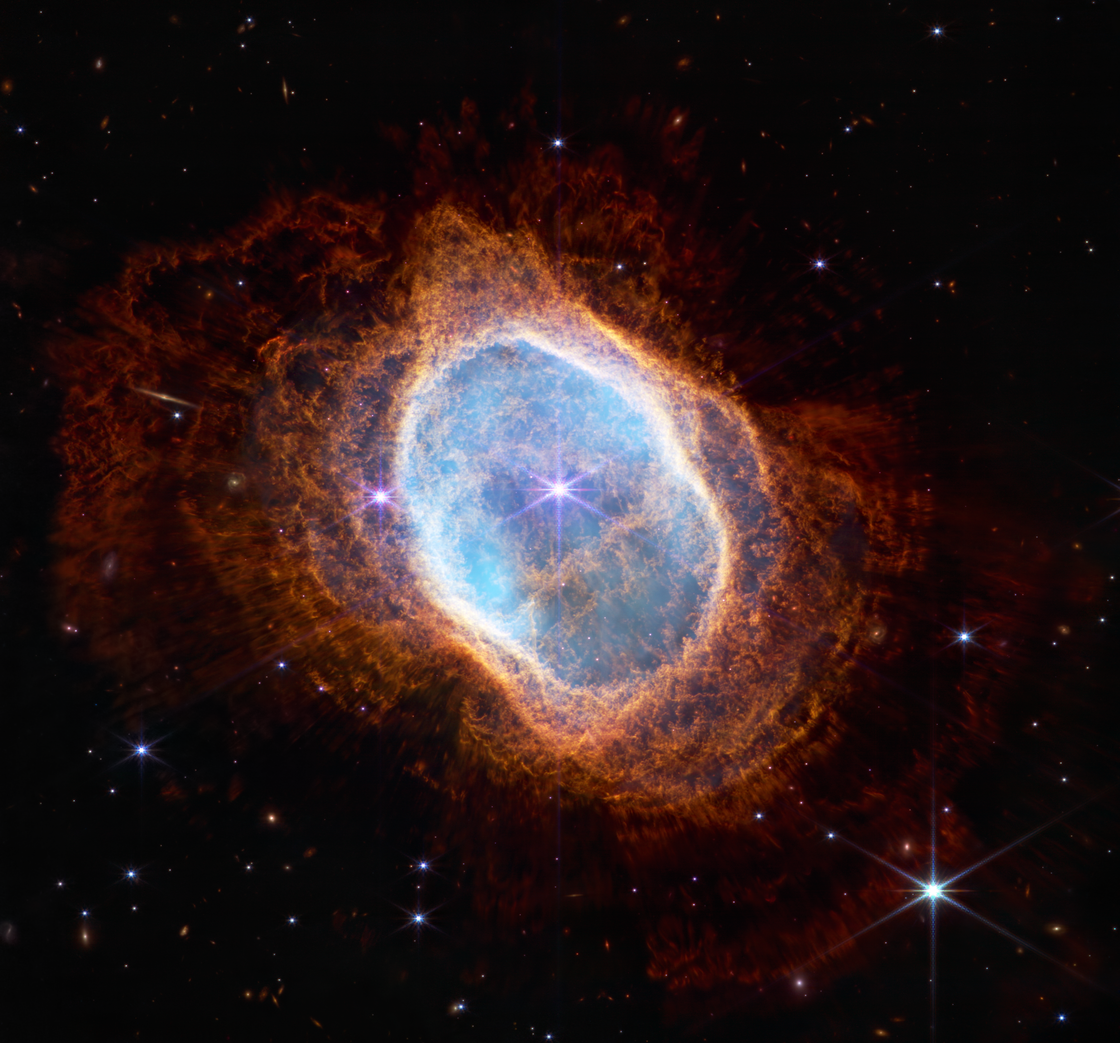 Southern Ring Nebula (NGC 3132) by James Webb Space Telescope HD Wallpaper