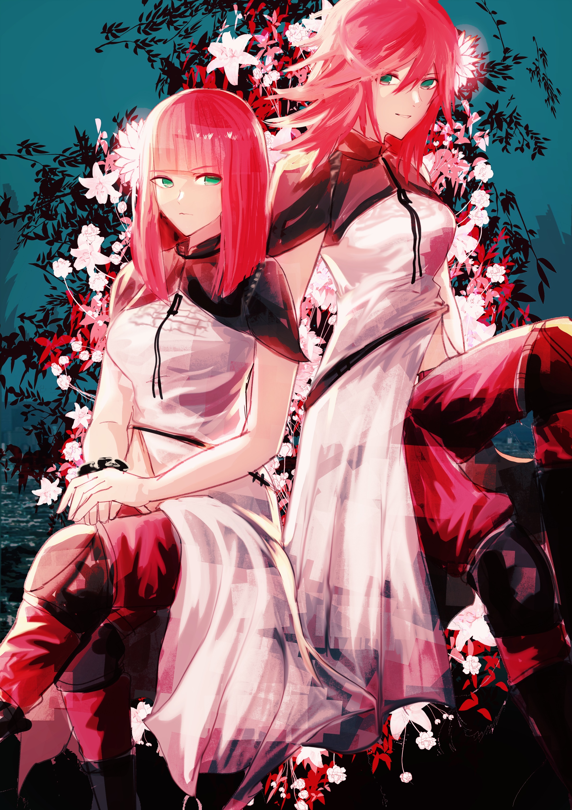 Popola and Devola from NieR Replicant fan art HD Phone Wallpaper