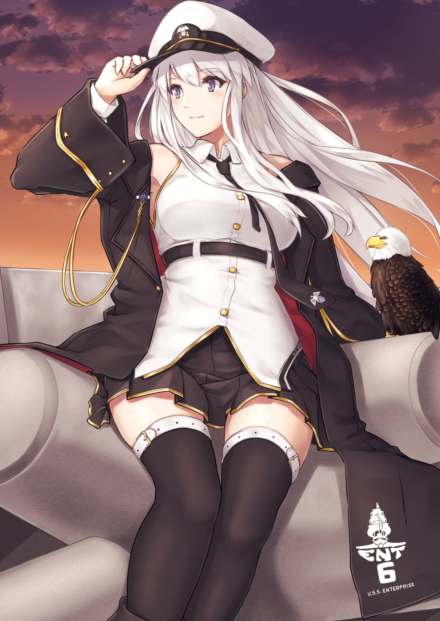 Azur Lane Enterprise fan art with eagle HD Phone Wallpaper
