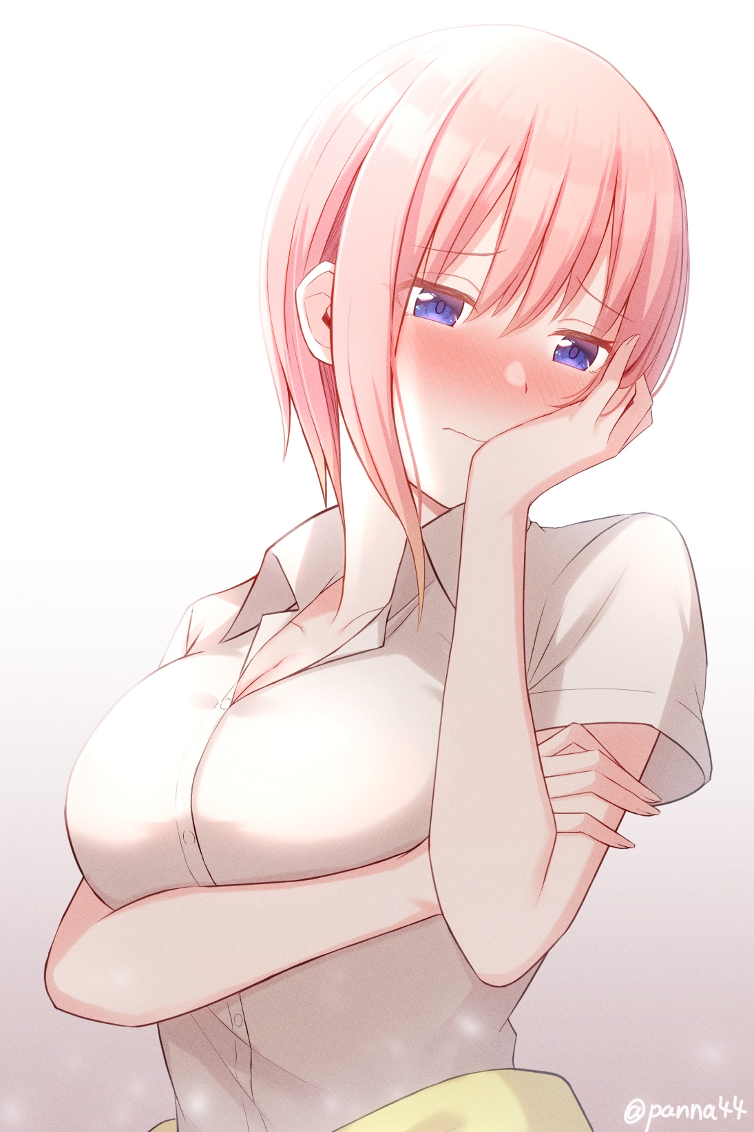 Ichika Nakano blushing and looking away HD Phone Wallpaper