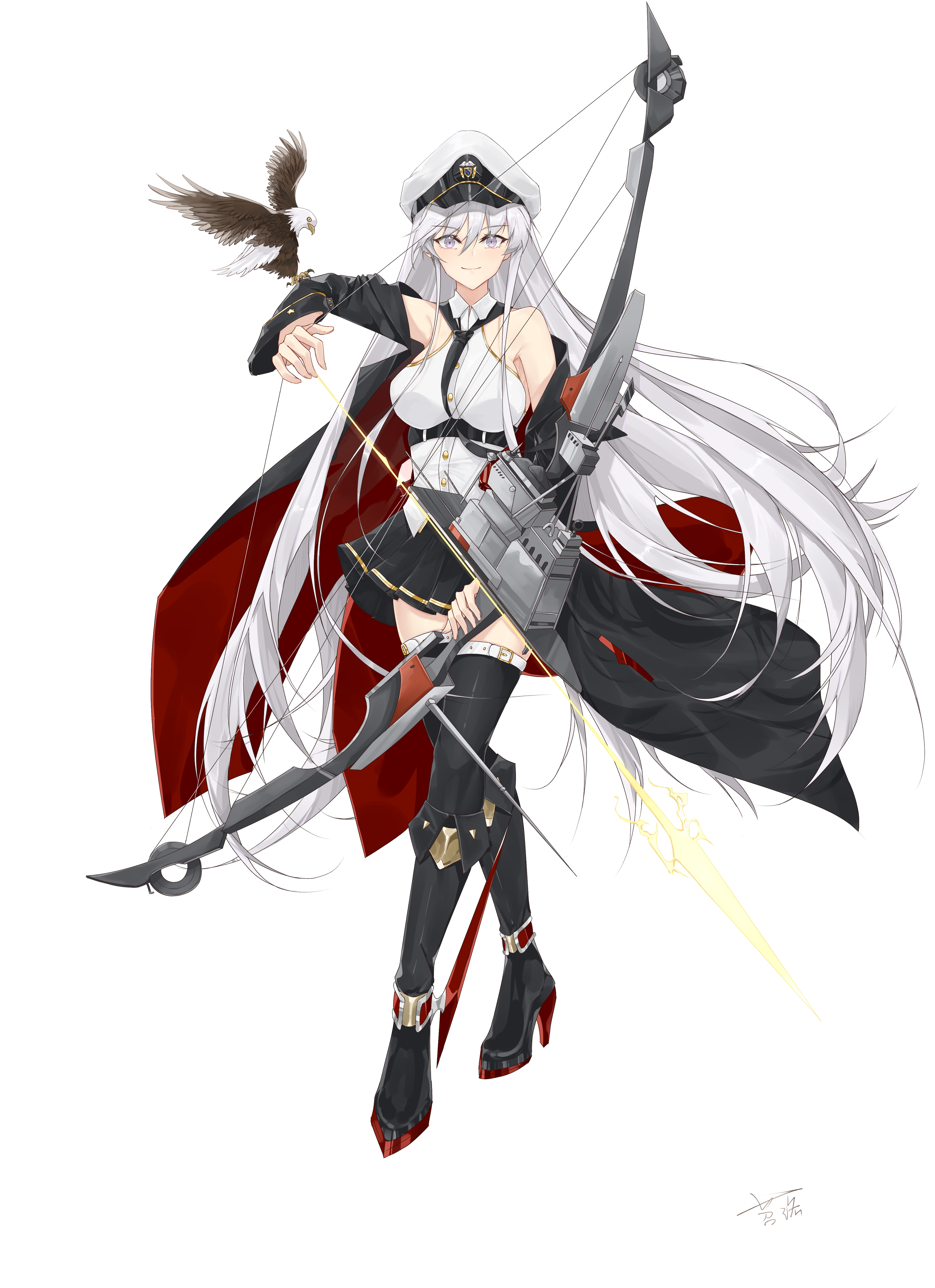 4K Azur Lane Enterprise fan art with eagle HD Phone Wallpaper