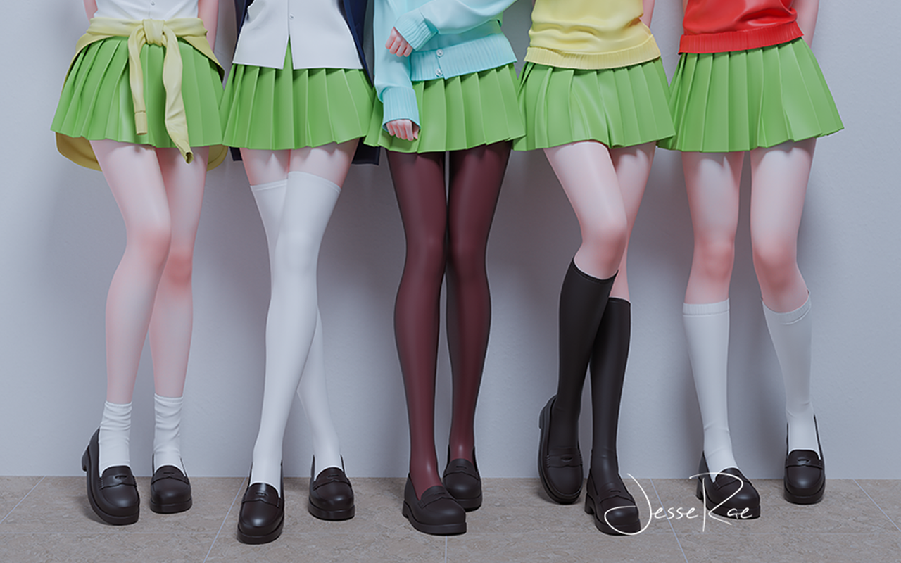 5-toubun no Hanayome characters' legs in school uniforms HD Wallpaper