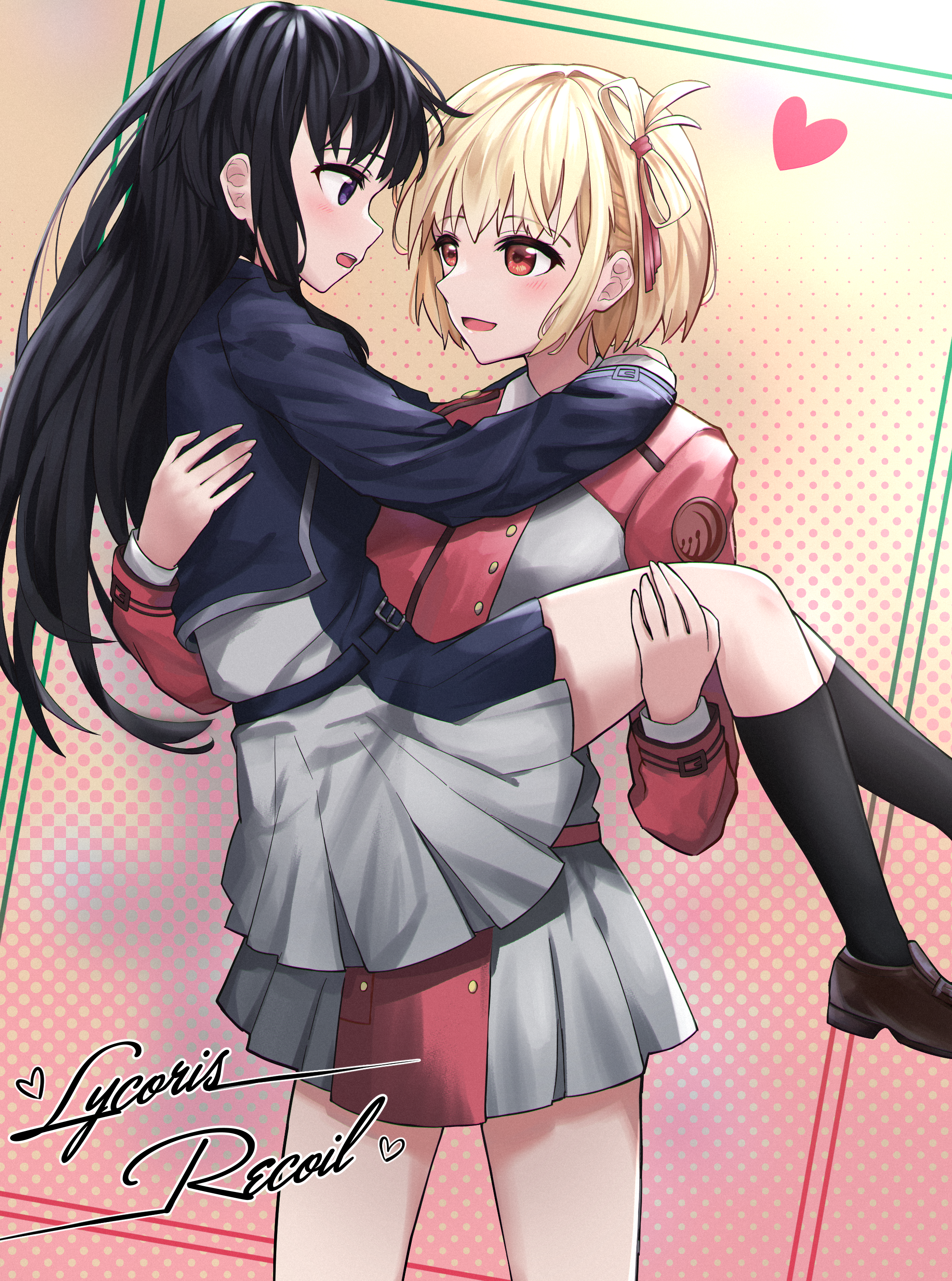 Lycoris Recoil fan art of Chisato and Takina HD Phone Wallpaper