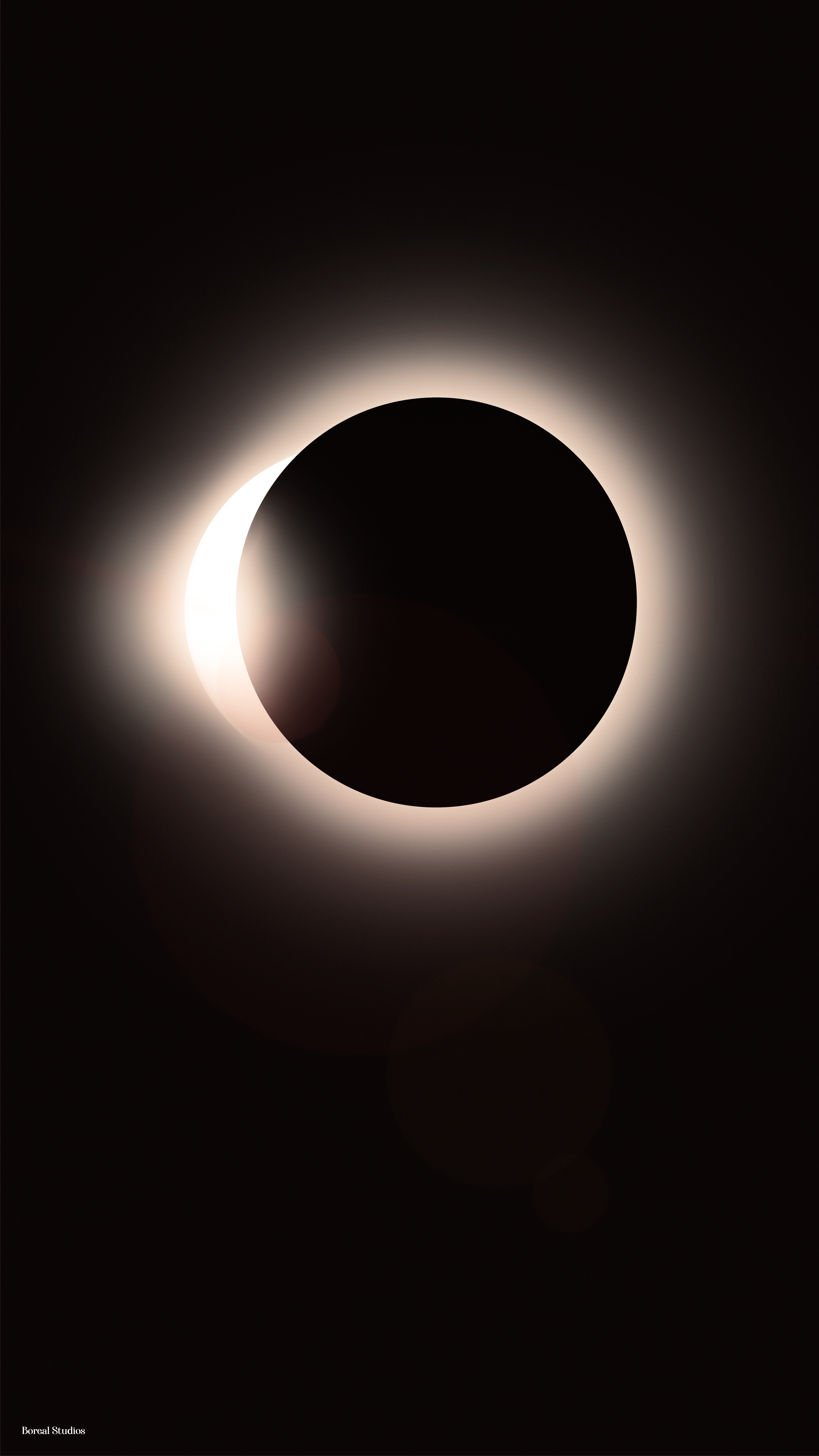 4K Minimalist Eclipse Art by Boreal Studios HD Phone Wallpaper