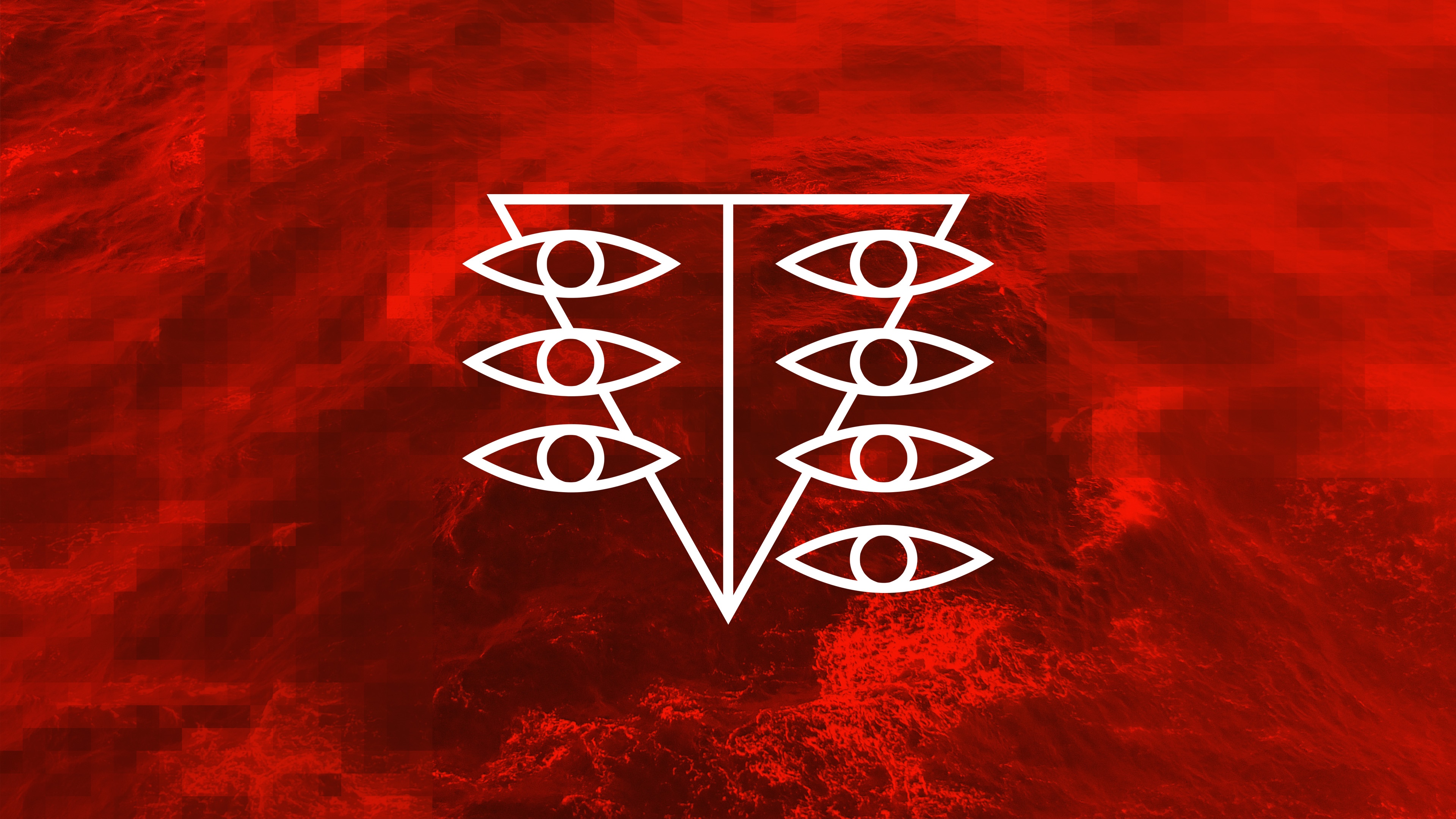 Seele Symbol on Red Water Background 4K HD Wallpaper