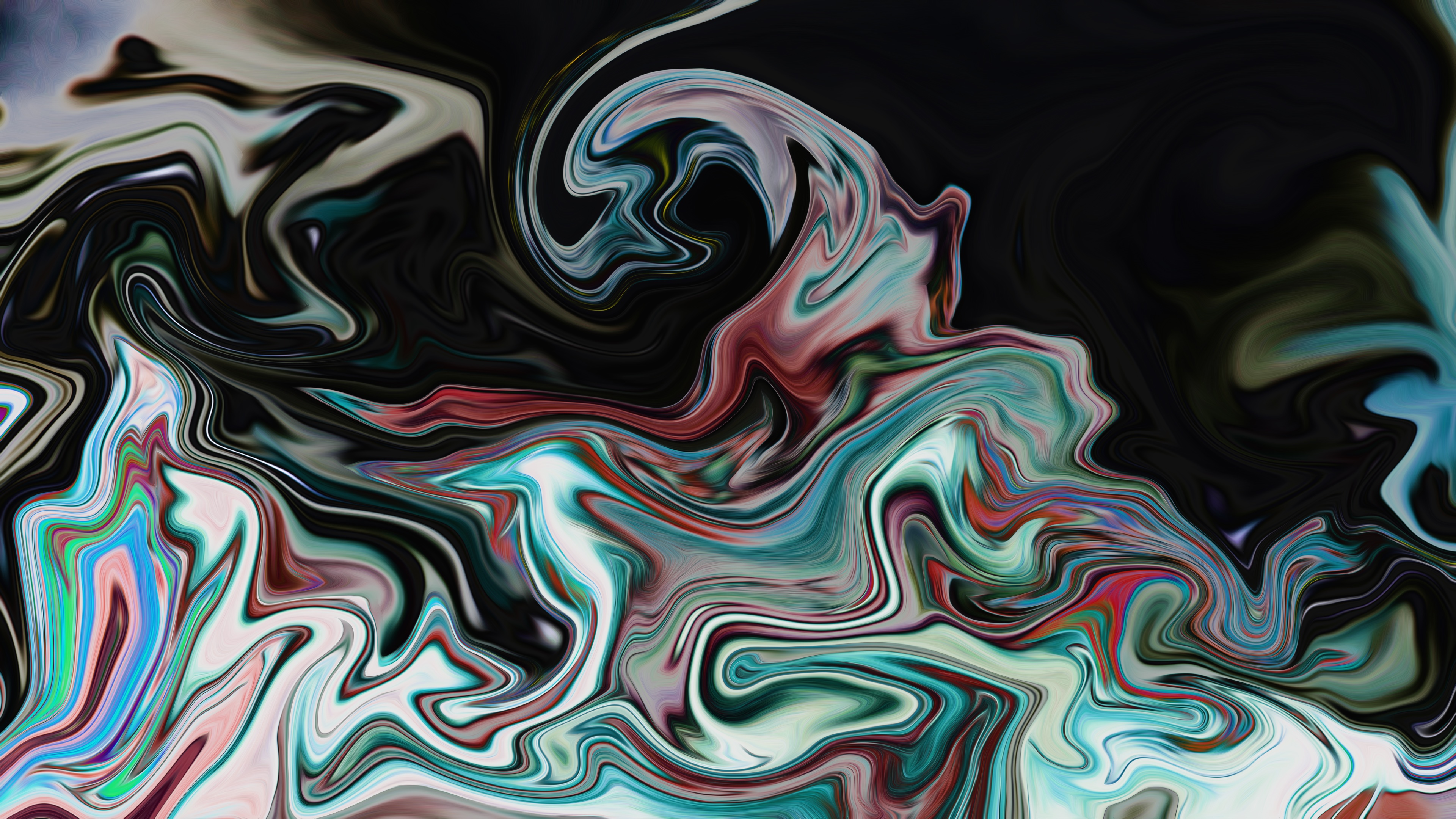 Abstract fluid graphic design with colorful shapes HD Wallpaper