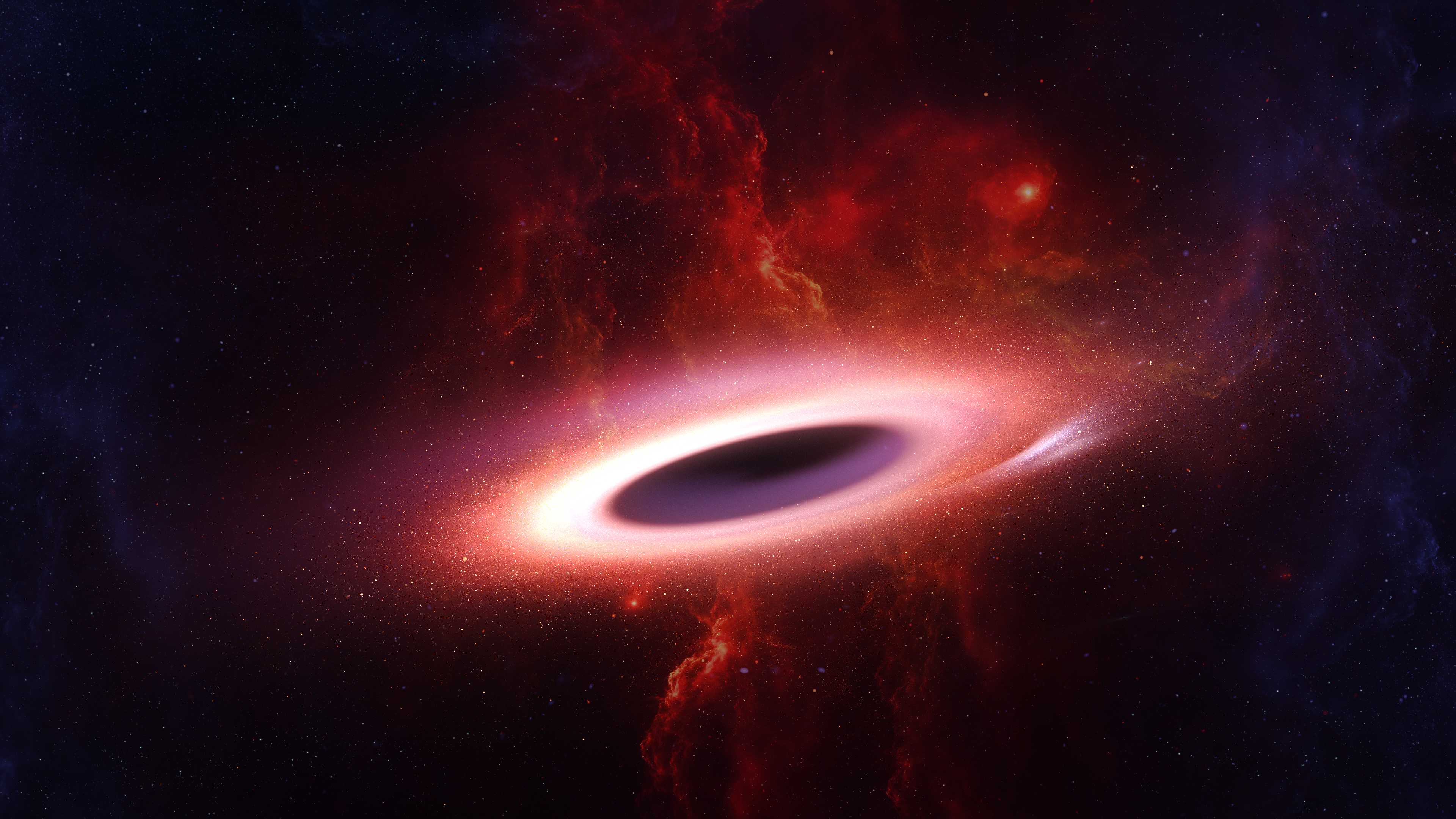 4K illustration of a black hole in space HD Wallpaper