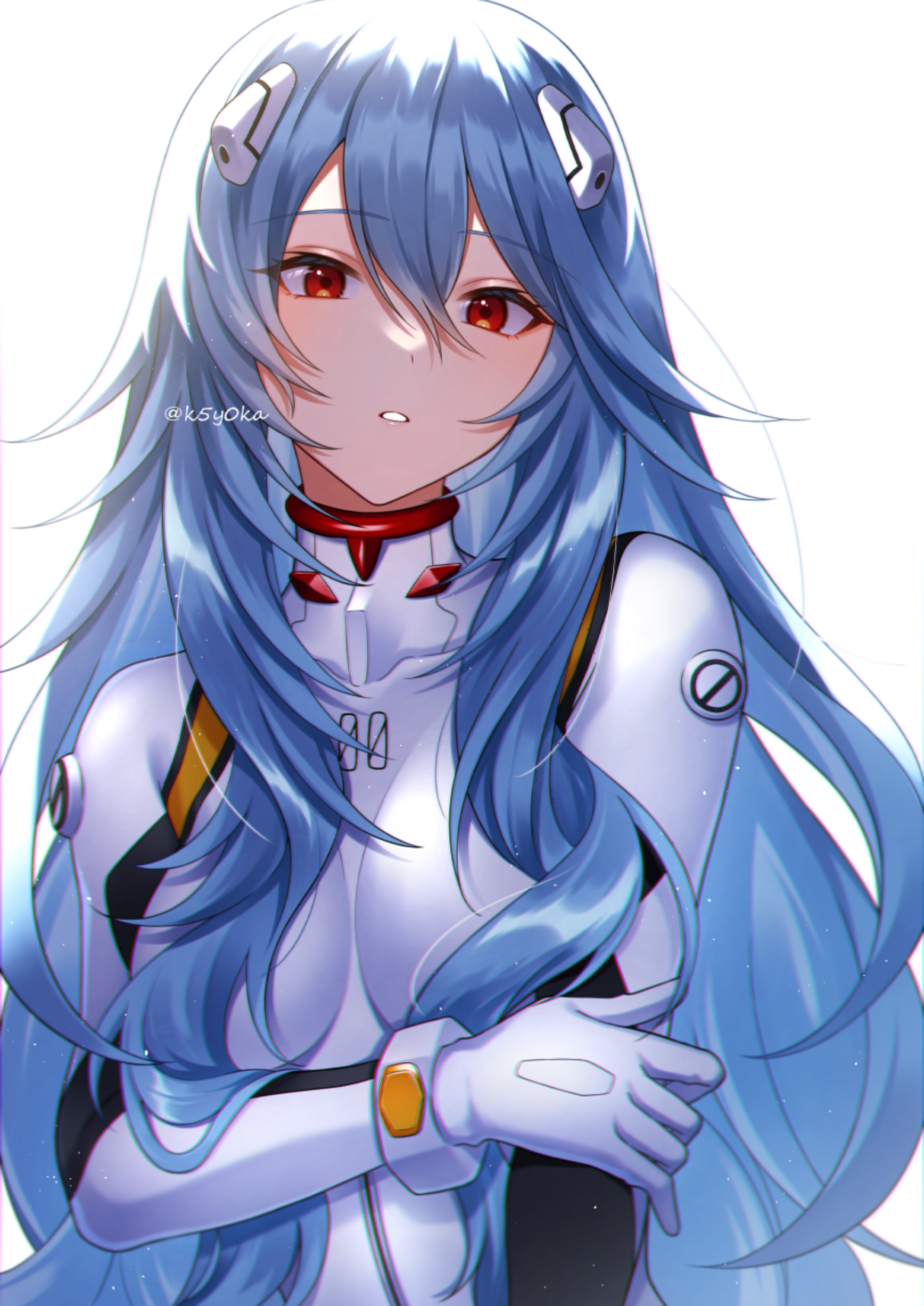 Rei Ayanami in a white plugsuit from Evangelion HD Phone Wallpaper