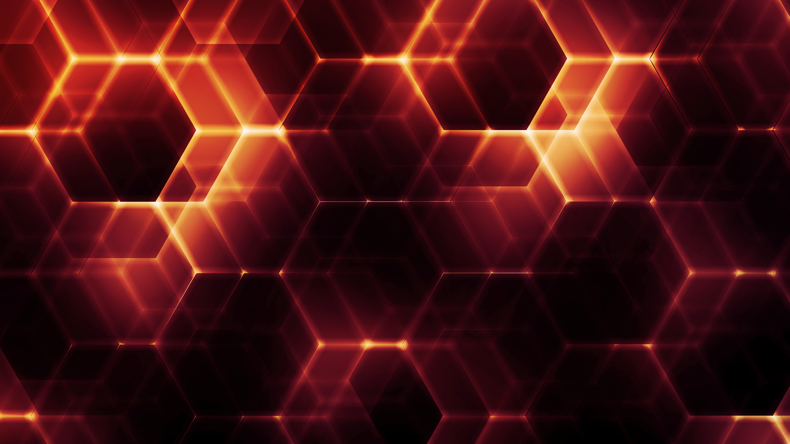 FirstLightStudios abstract orange hexagon pattern HD Wallpaper