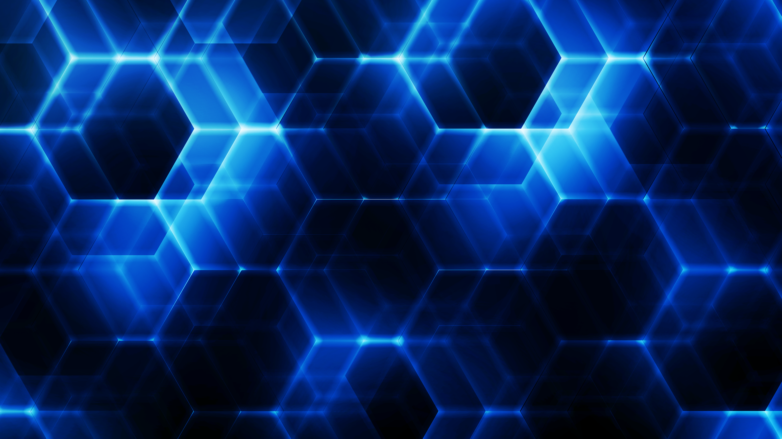 Abstract blue glowing hexagons by FirstLightStudios HD Wallpaper