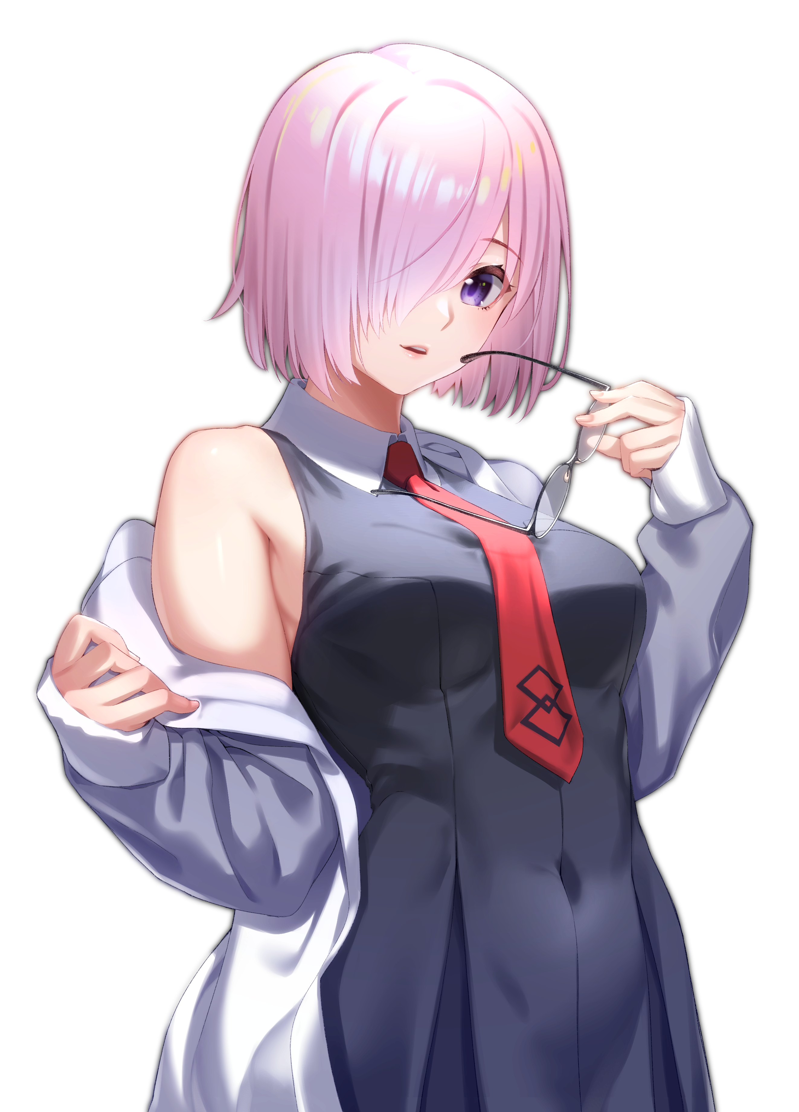 Mash Kyrielight from Fate/Grand Order holding glasses HD Phone Wallpaper