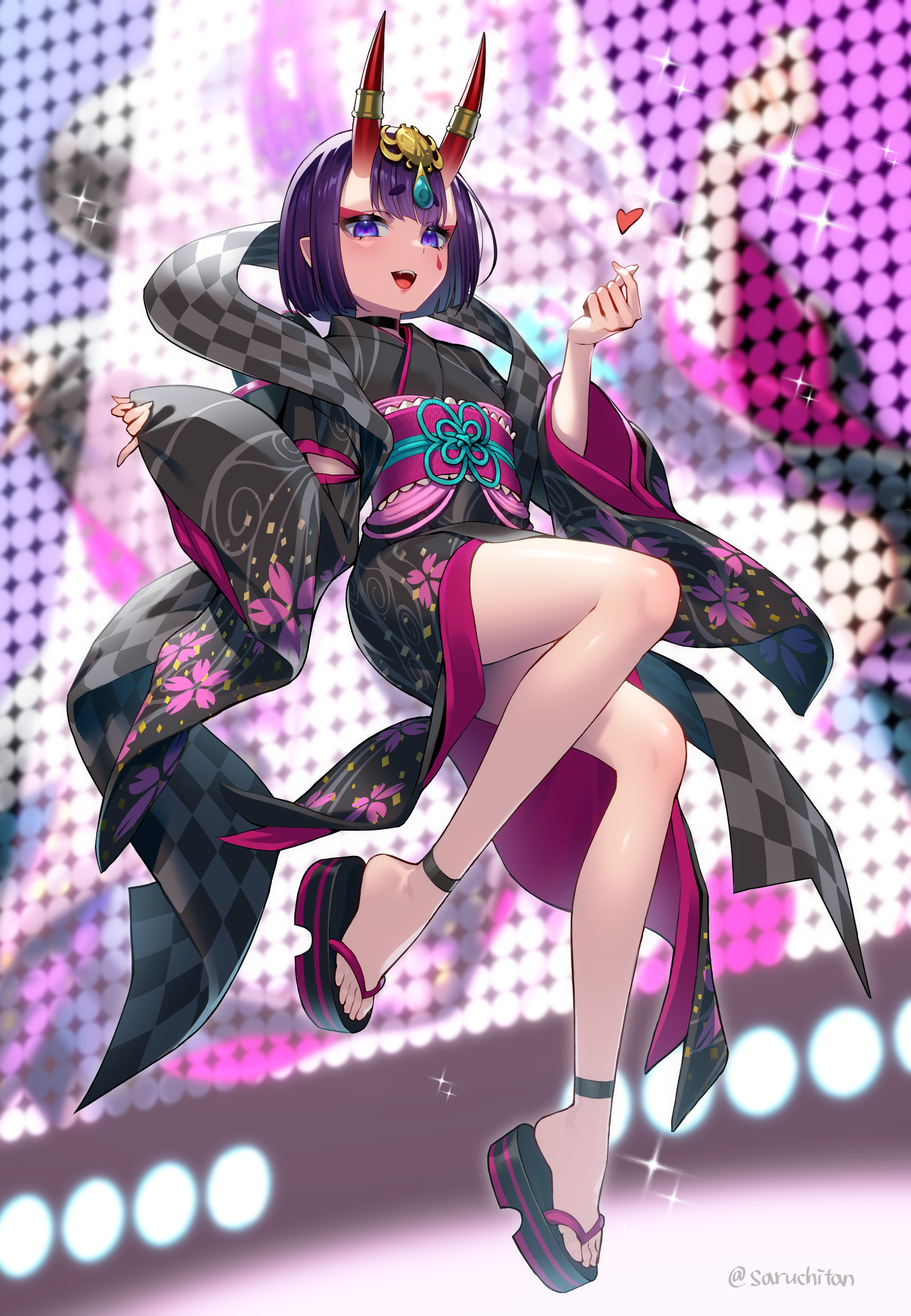 Shuten Douji in a Kimono with Horns HD Phone Wallpaper