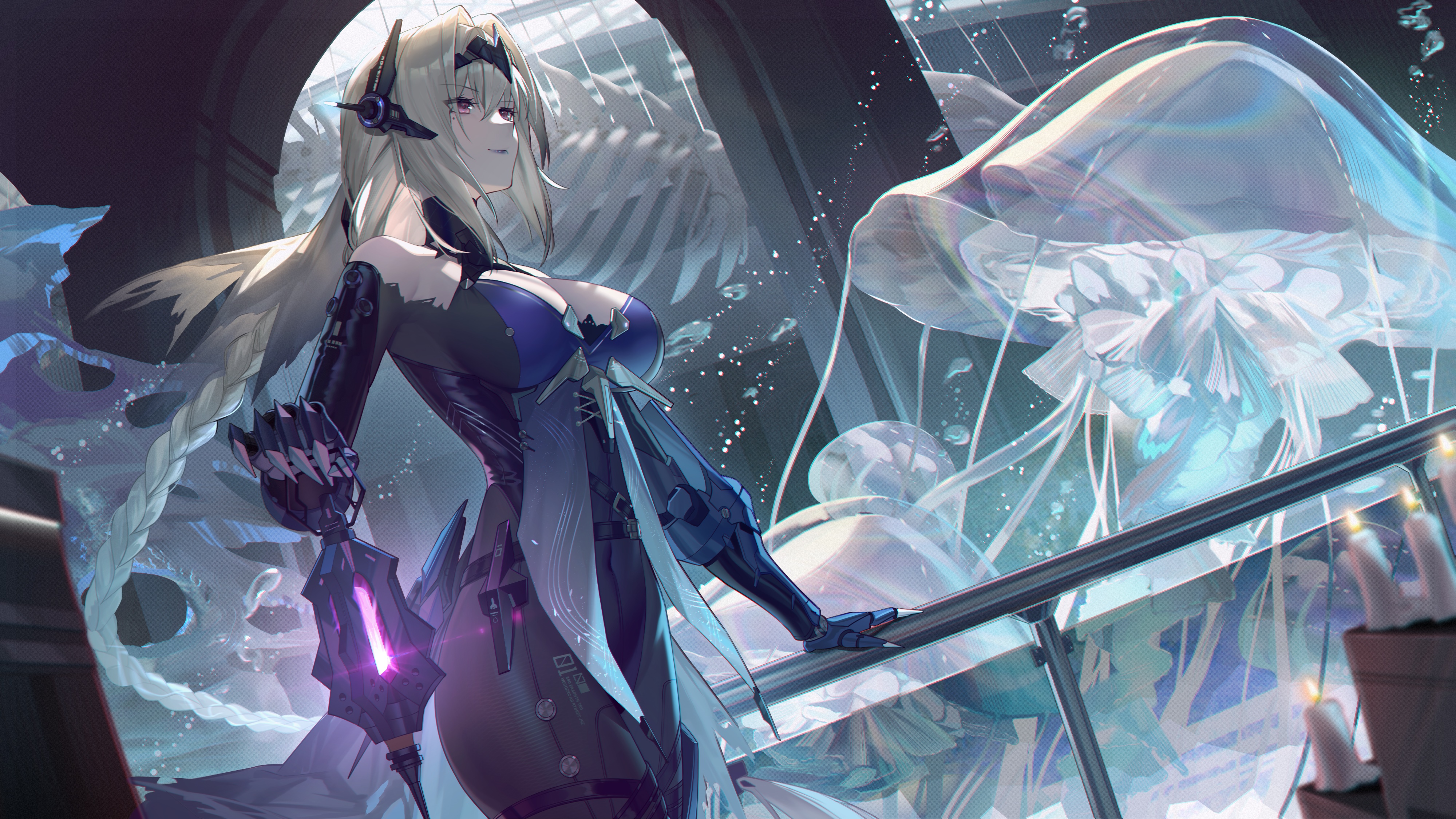 4K Punishing: Gray Raven character with jellyfish HD Wallpaper