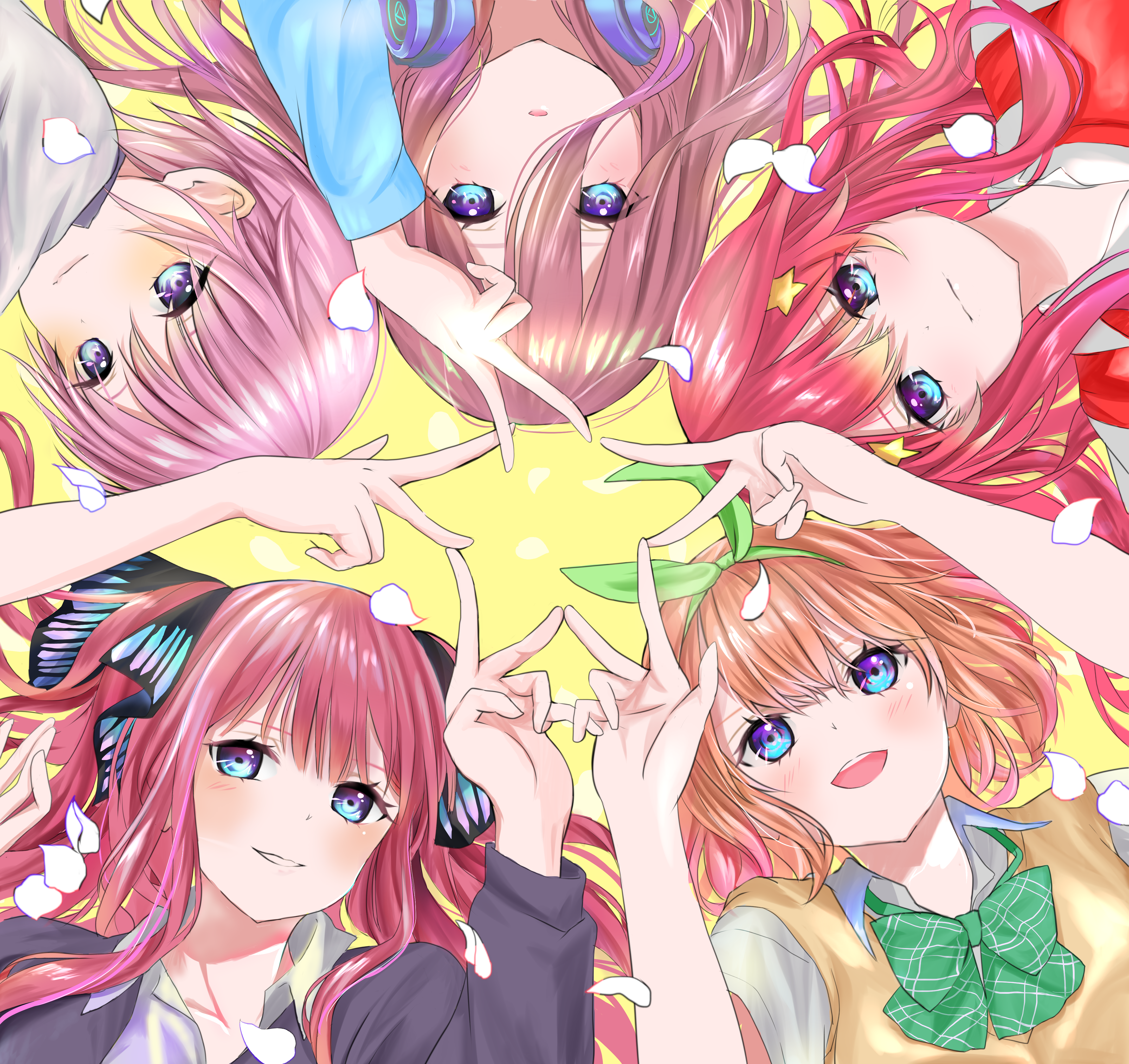 5-toubun no Hanayome fan art with 5 sisters HD Wallpaper