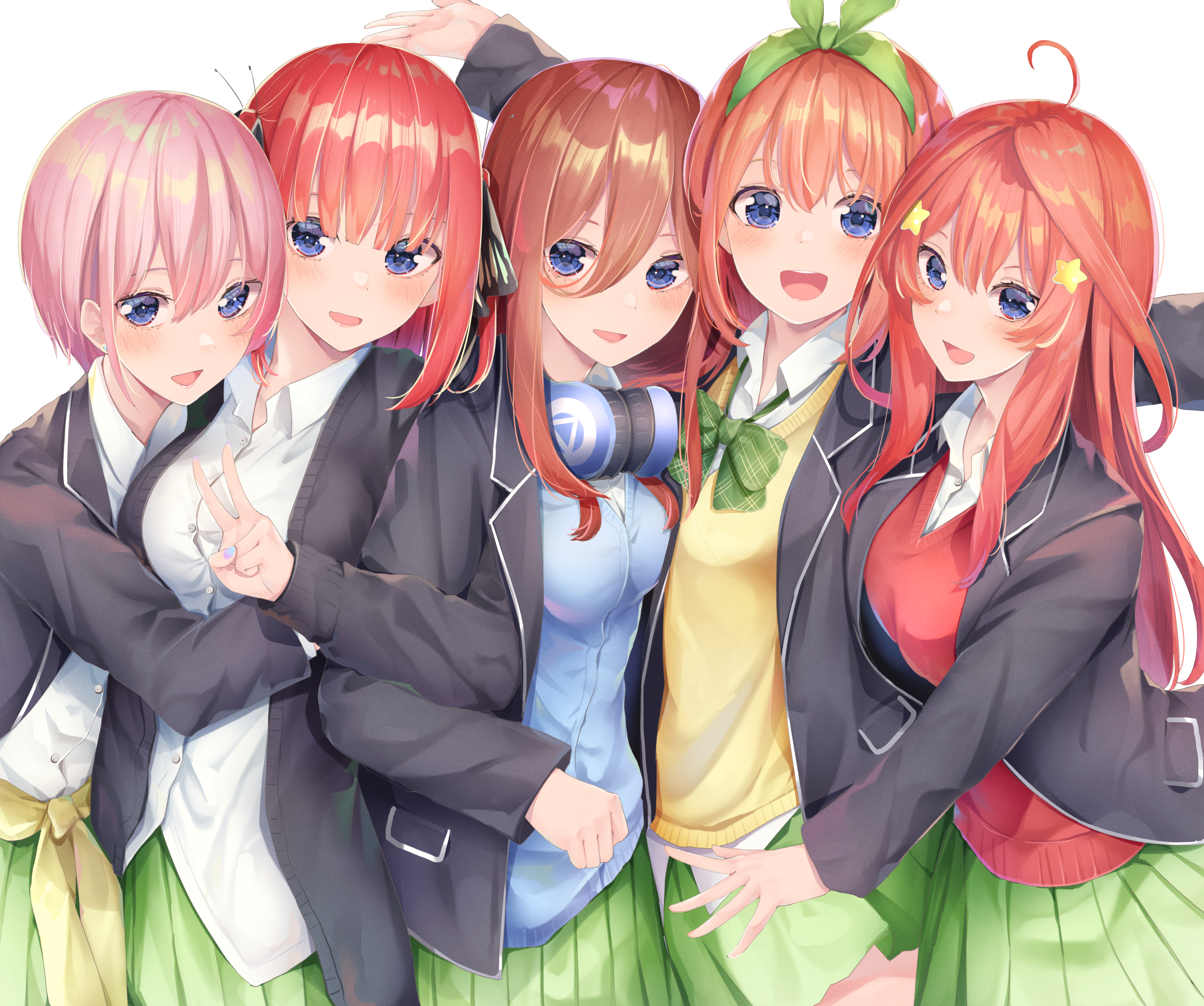 The Quintessential Quintuplets group fan art HD Wallpaper