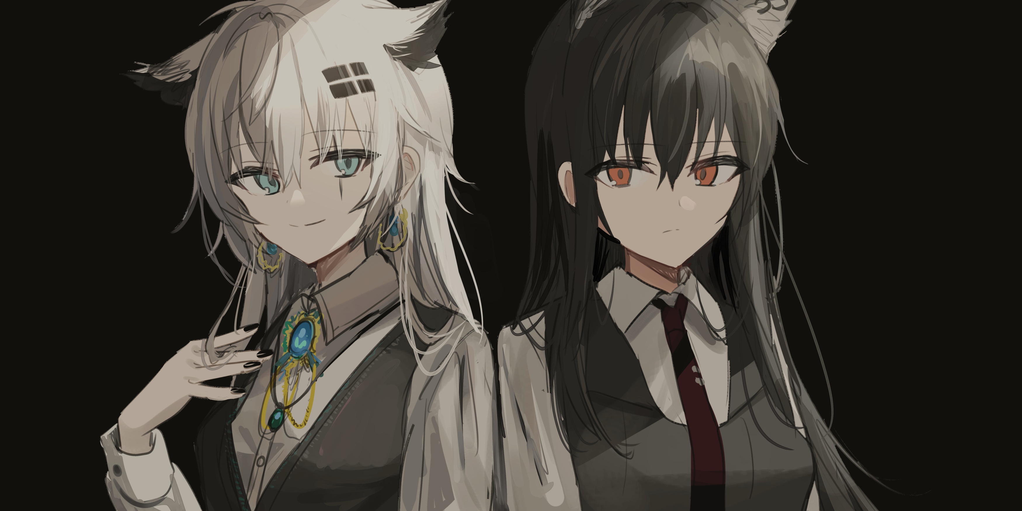 Arknights fan art of Lappland and Texas HD Wallpaper