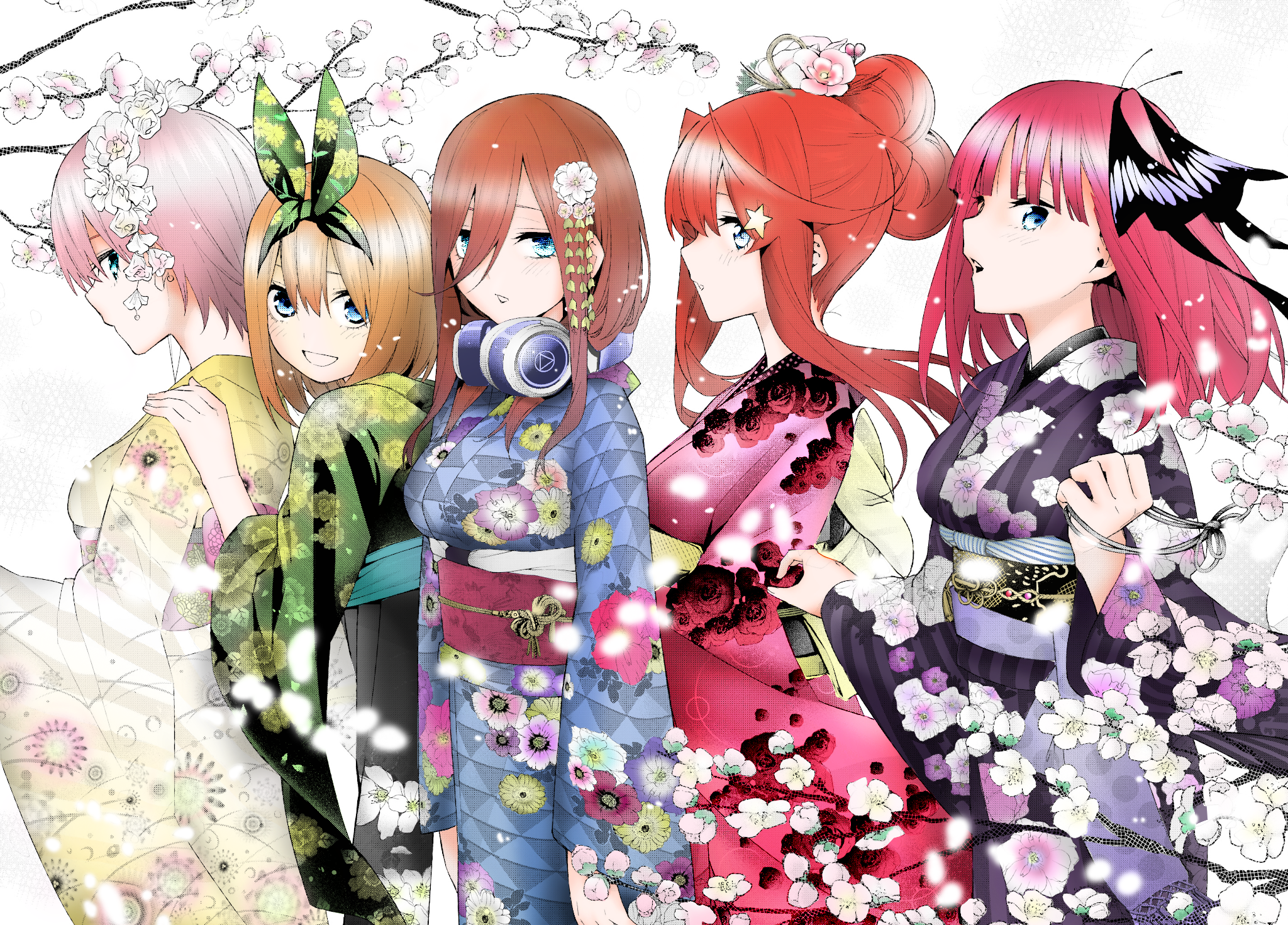 The Quintessential Quintuplets in Kimonos HD Wallpaper